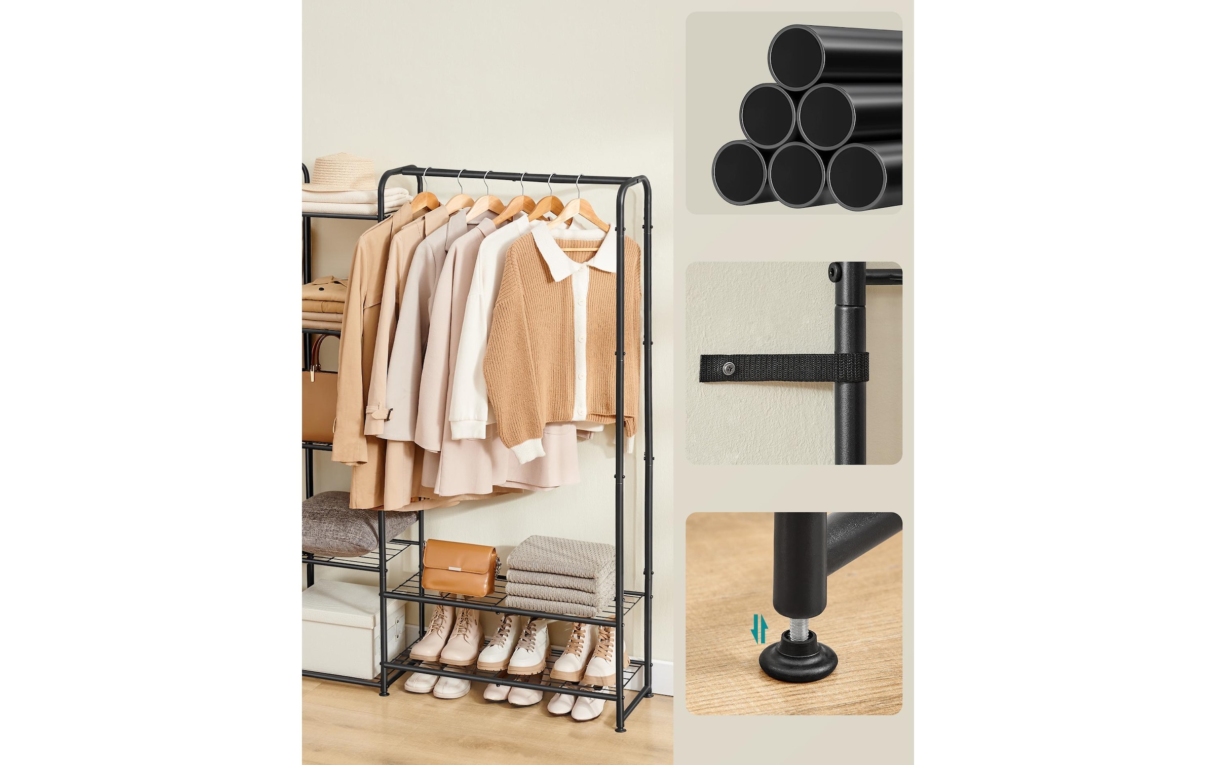 SONGMICS Garderobenständer »182.4 x 29 x 158.4 cm« Offener Kleiderschrank