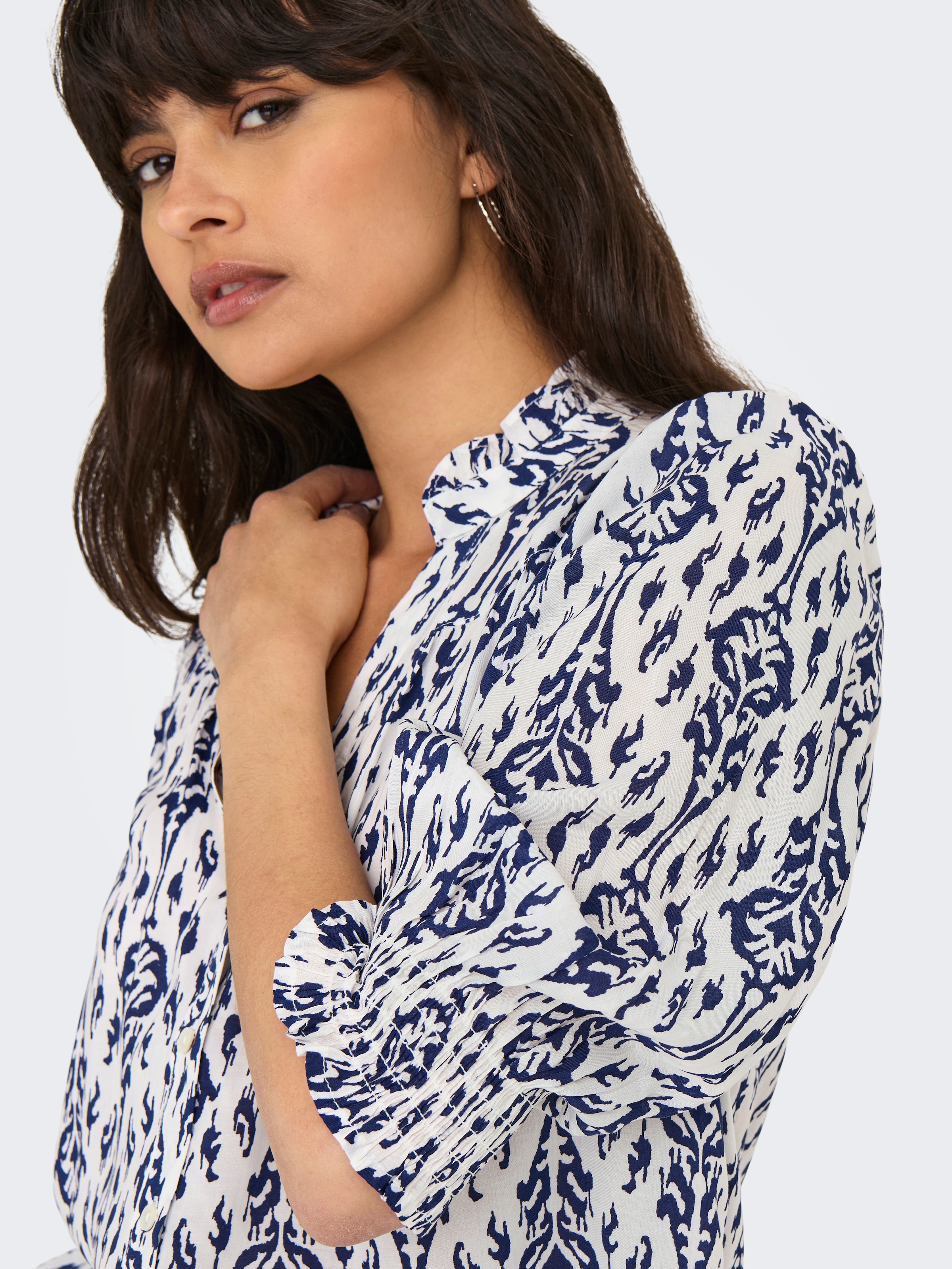 ONLY Kurzarmbluse »ONLRAYA 3/4 SHIRT WVN NOOS« Viskose, regular fit