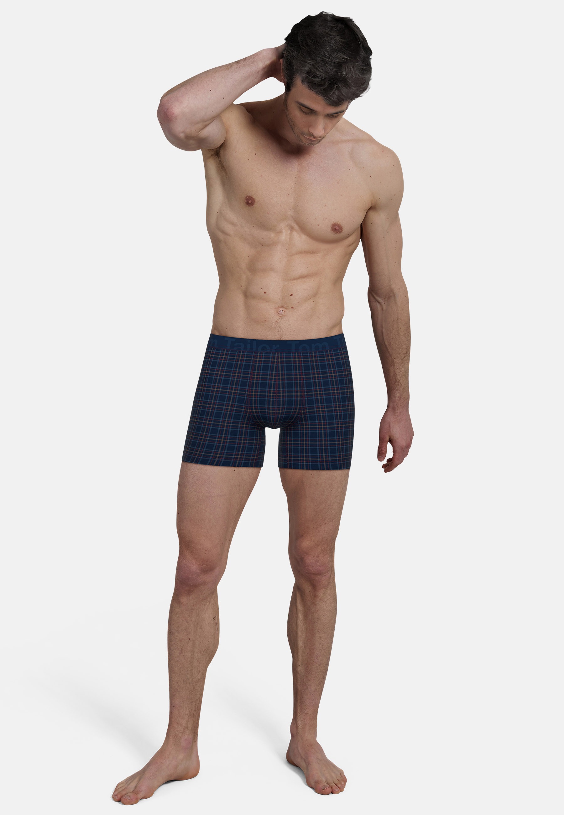TOM TAILOR Boxershorts »Kentucky« Logobund, basic, bequem, weich, kariert, Baumwollmix
