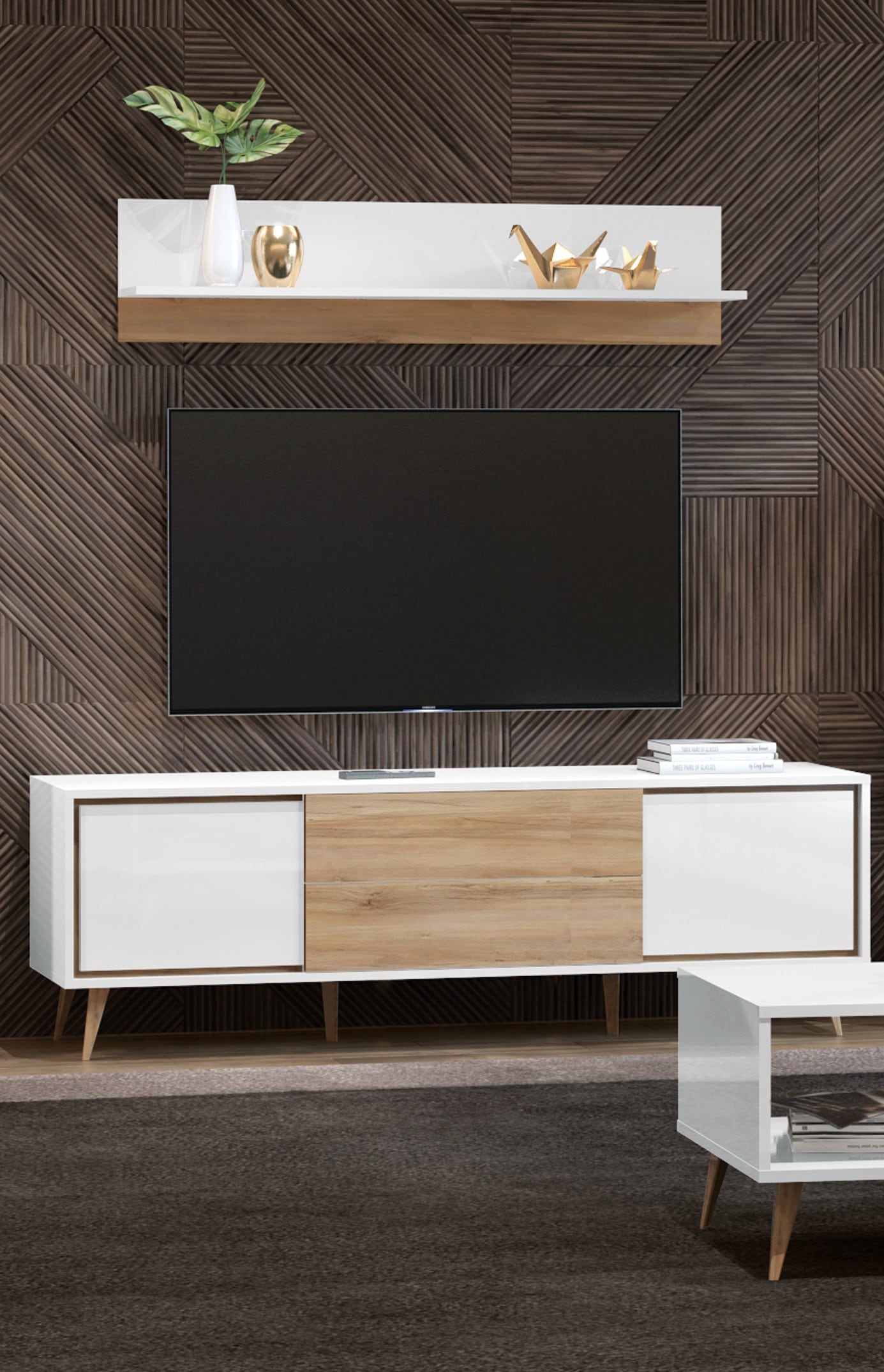 GOODproduct TV-Board »Vida« (H/B/T): 58/180/47cm,  UV lackiert, hochglänzend, Soft-Close und Push-to-open Funktion