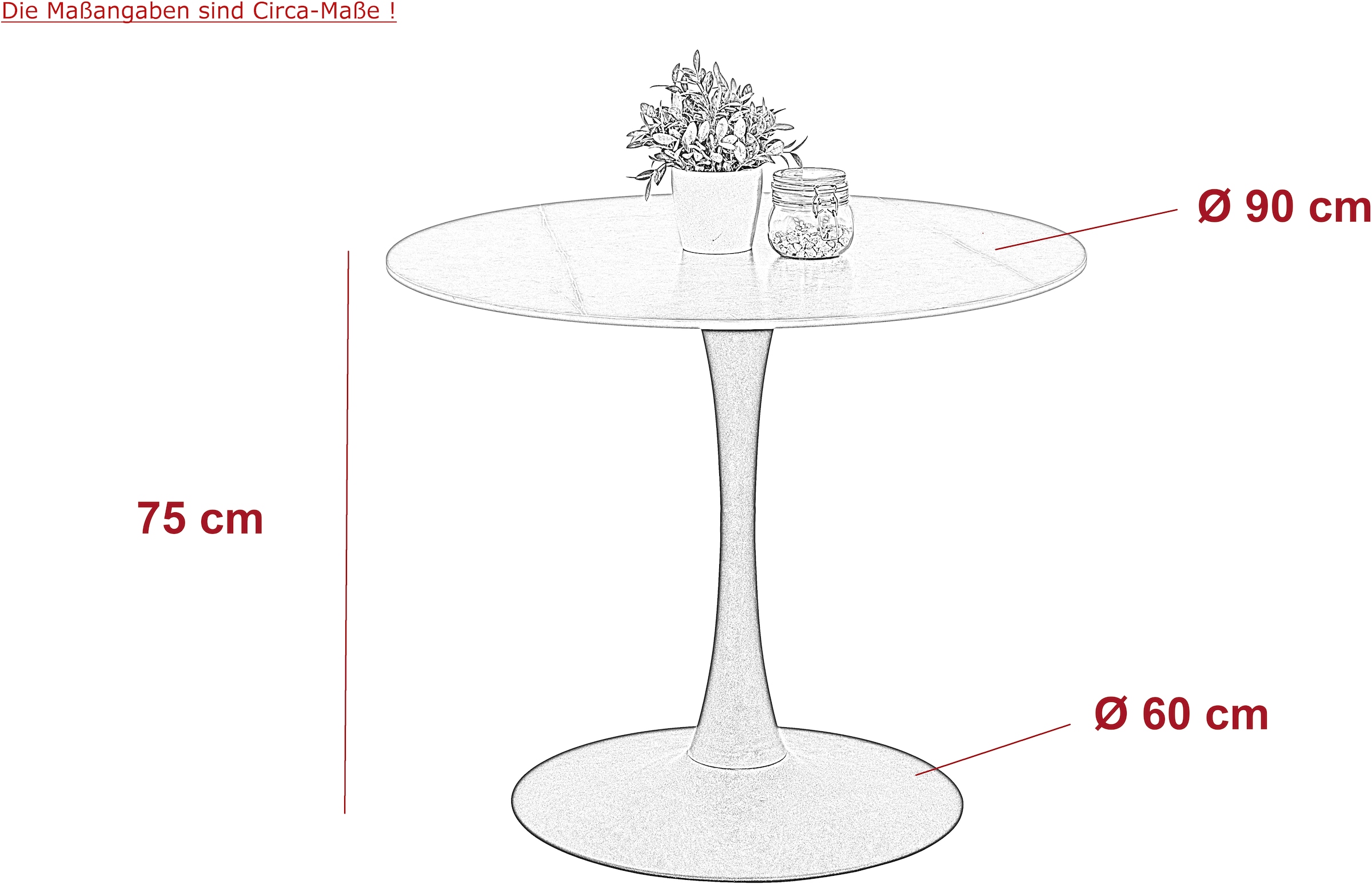 HELA Essgruppe »MOSEL« 3 Stk. tlg. Tisch 90x75 cm, Platte rund, gesinterter Stein, Armlehnenstuhl