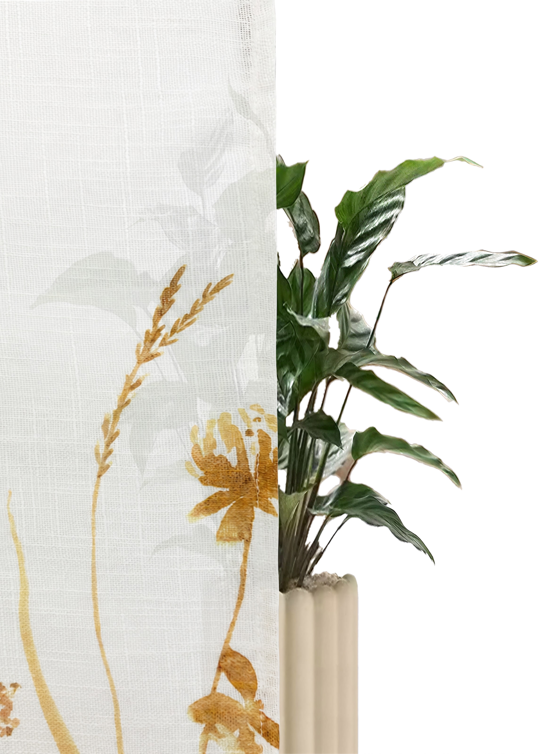 GOODproduct Rideau à vitres »Rikkert« Passage tige 1 cuis tlg. protection contre la lumière, aspect lin avec motif naturel, différentes tailles