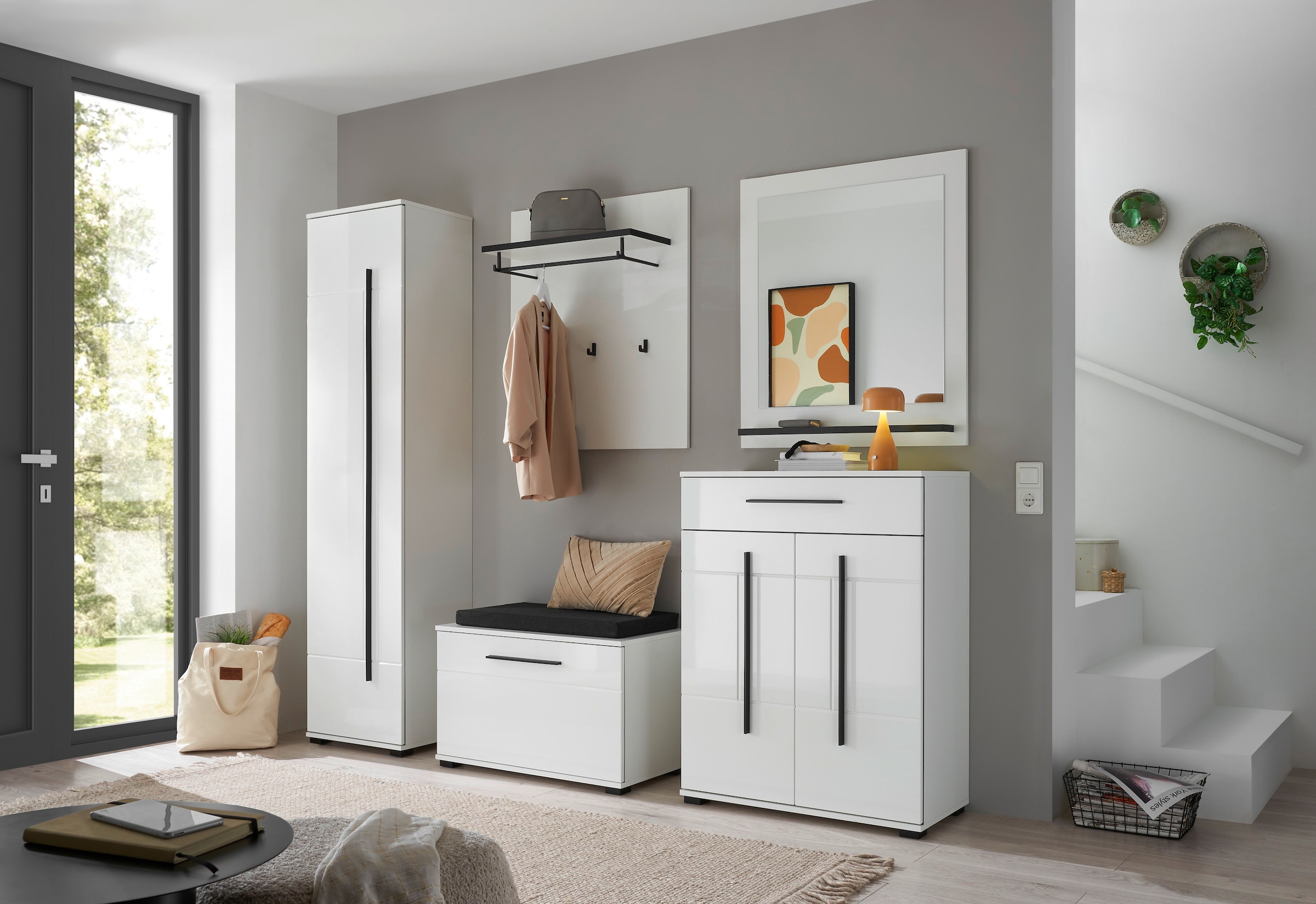Home affaire Garderoben-Set »Cantara, moderne Garderobe, Komplettset mit viel Stauraum« Komplett-Set, 5 Stk. tlg.
