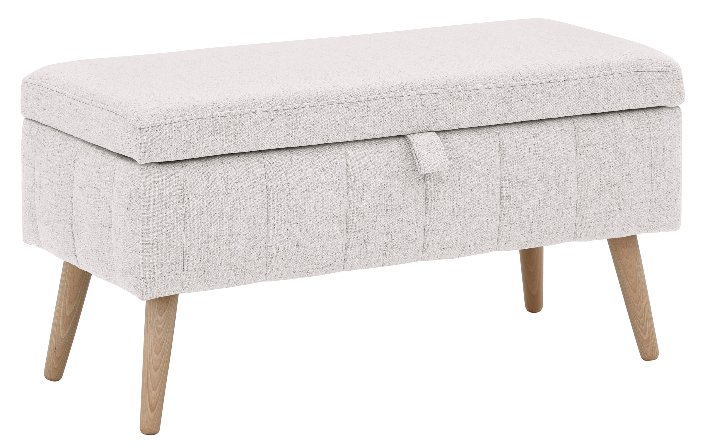 GOODproduct Truhenbank »AMIRA Sitzbank mit Stauraum, Masse B/T/H: 81/36/43 cm« mit Staufach, in 3 Bezugsqualitäten mit feiner Steppung