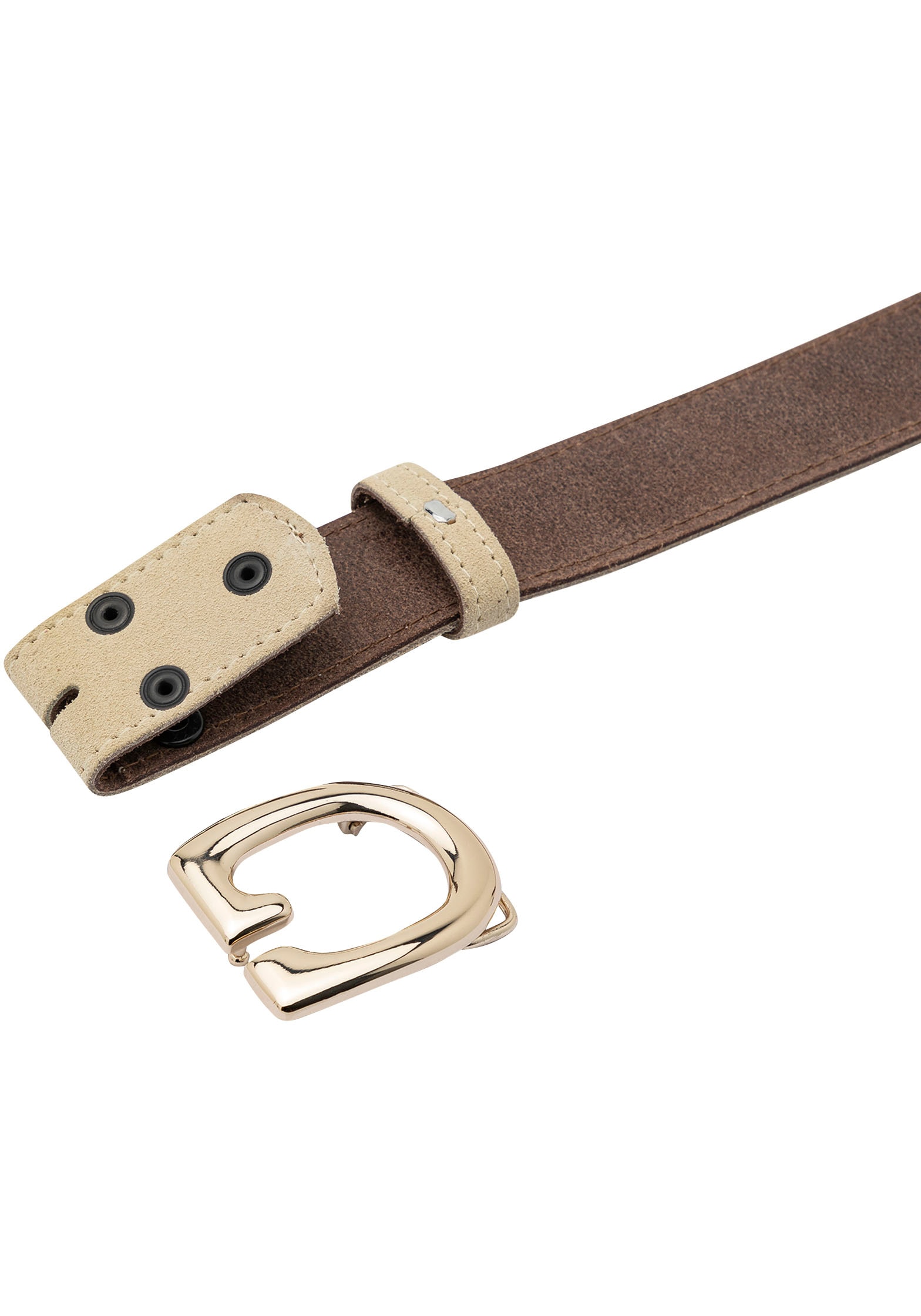 Rettungsring Gürtel Ledergürtel mit austauschbarer Schliesse »Offen Rund Gold«