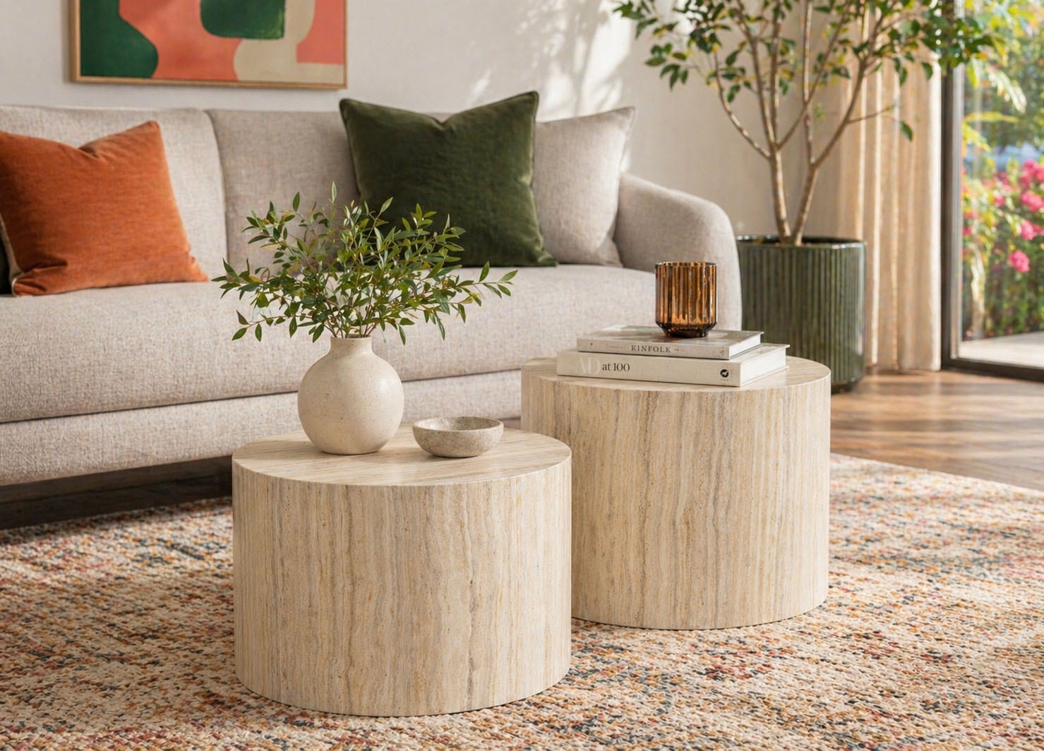 ACTONA GROUP Table basse »Dice 2er Set - Steinoptik, modern & stilvoll, skandinavisches Design« Table basse, table d’appoint,  Choix OTTO, table d'appoint facile d'entretien, polyvalente, robuste