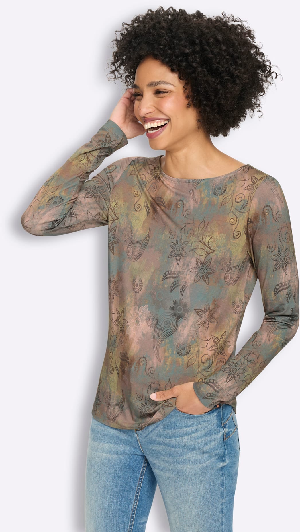 heine Langarmshirt »Druck-Shirt« 1