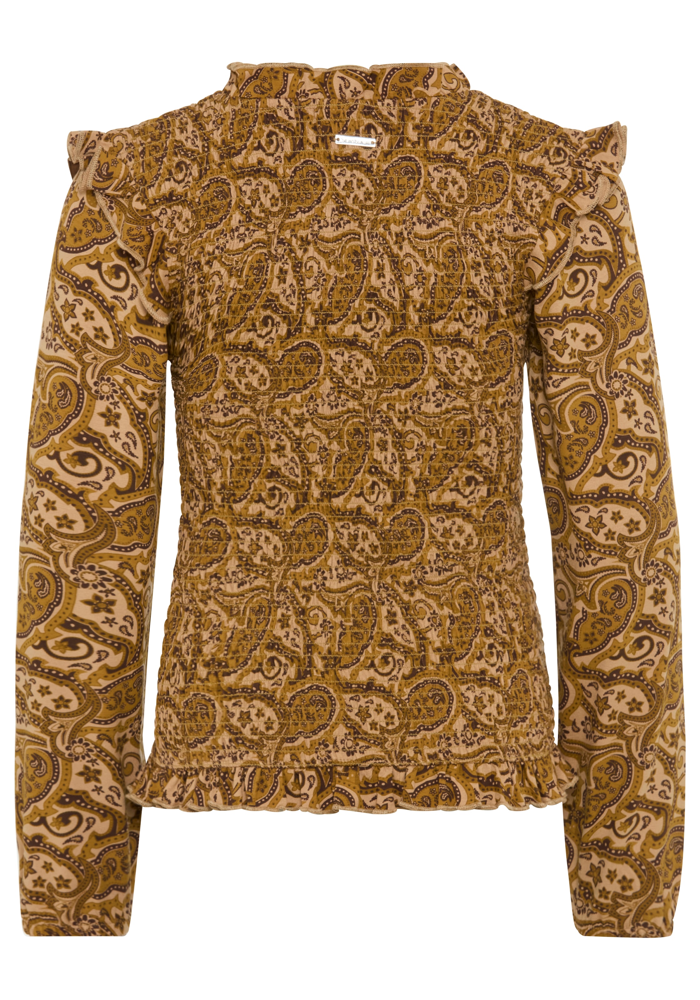 Bruno Banani T-shirt à manches longues »Viskose-Shirt im Allover-Design und Smoke-Effekt« T-shirt imprimé intégral en viscose douce, coupe extra serrée