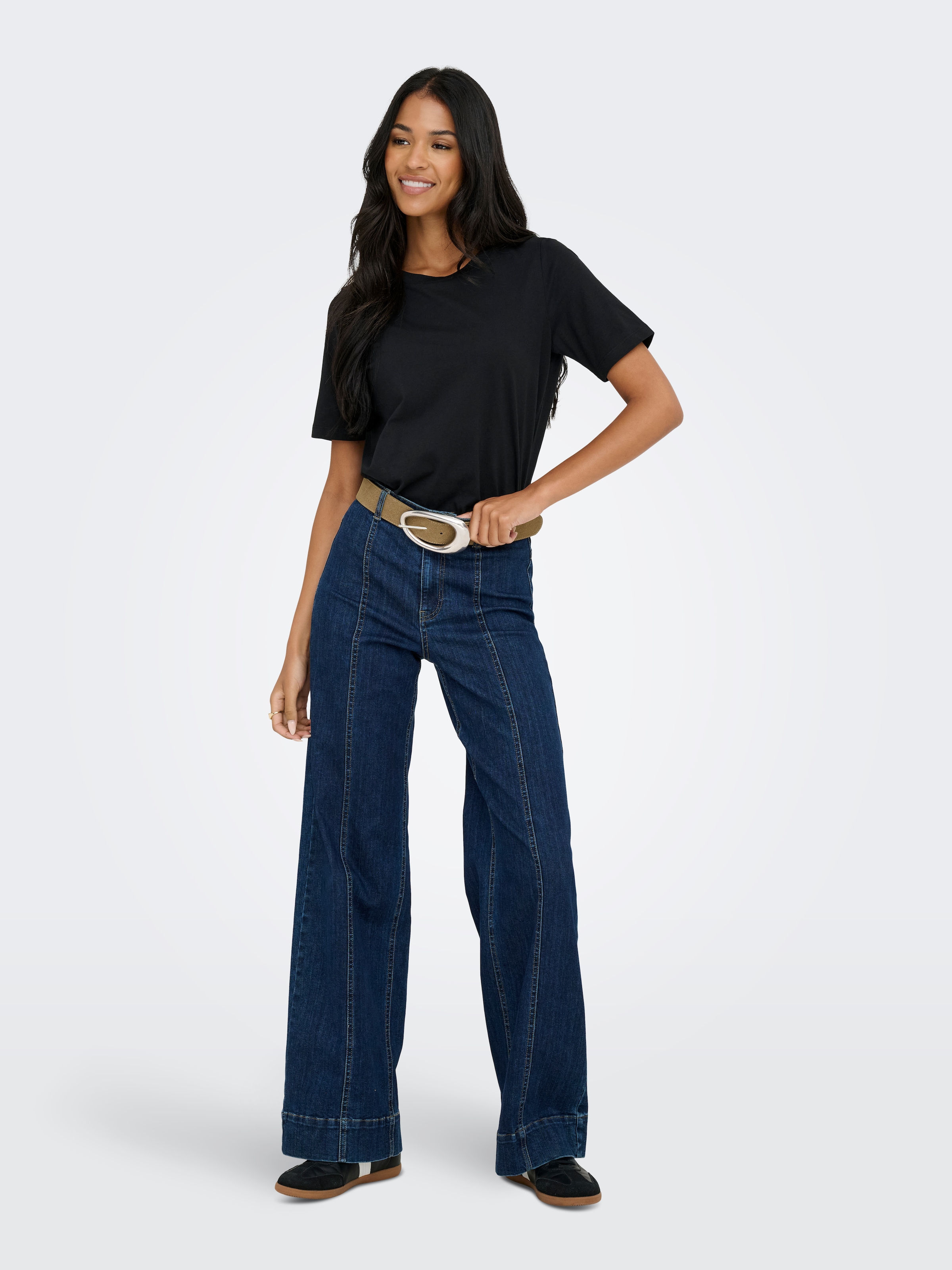 ONLY T-shirt à manches courtes »ONLONLY – Doppelpack T-Shirts für Alltag und Freizeit« Packung, 2 cuis regular fit, Jersey, Baumwolle, Rundhals, unifarben