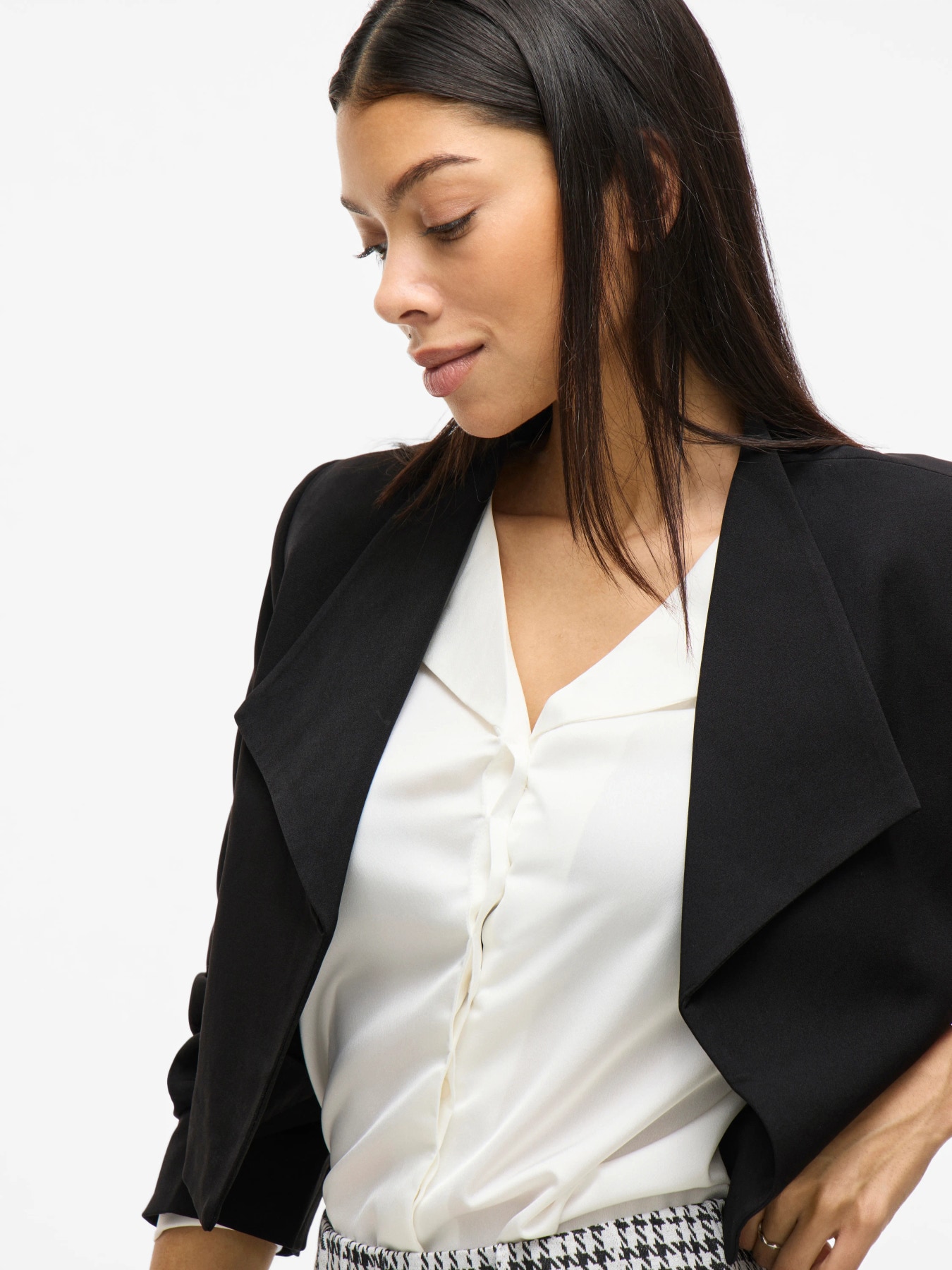 Vila Blazer court »VIHER BIN CROPPED BLAZER - NOOS« Materialmix, loose fit