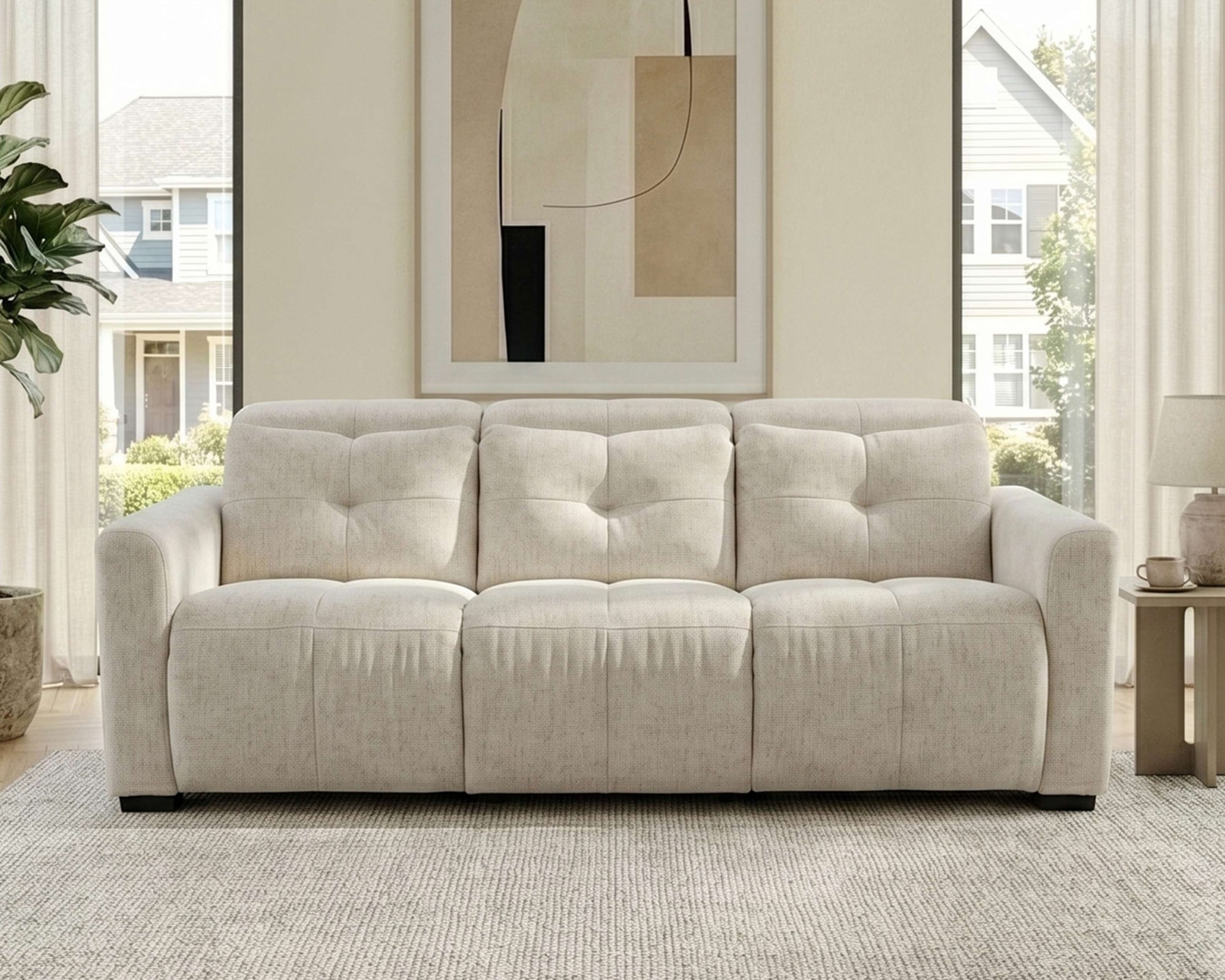 GOODproduct 3-places »CAARLA Webstoff, Sofa, 224 cm, man. o. elektr. Relaxfunktion (USB)« avec USB-A et USB-C en version électrique, réglage de la tête