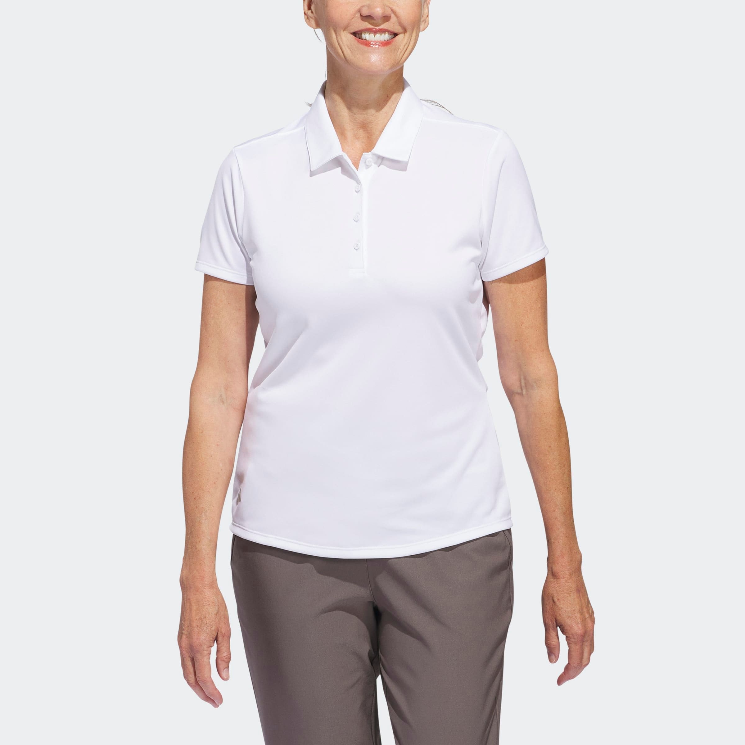 adidas Performance Polo »SOLID PERFORMANCE SLEEVE FÜR DAMEN« mit Druckknopfverschluss, aus Polyester, leichtes Pikeematerial