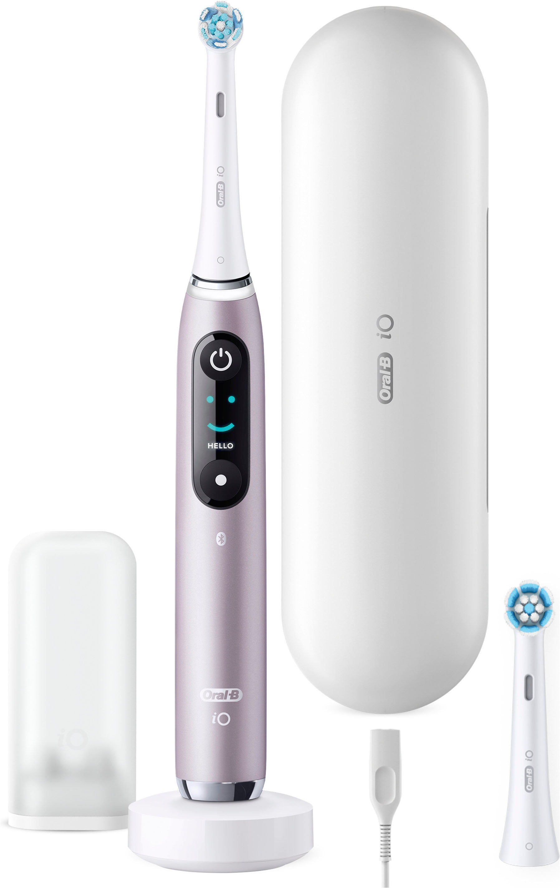 Oral-B Brosse à dents électrique »Oral-B iO Series 9« 2 cuis Aufsteckbürsten 7 modes de brossage pour soins dentaires, analyse 3D, écran couleur & étui de voyage avec charge