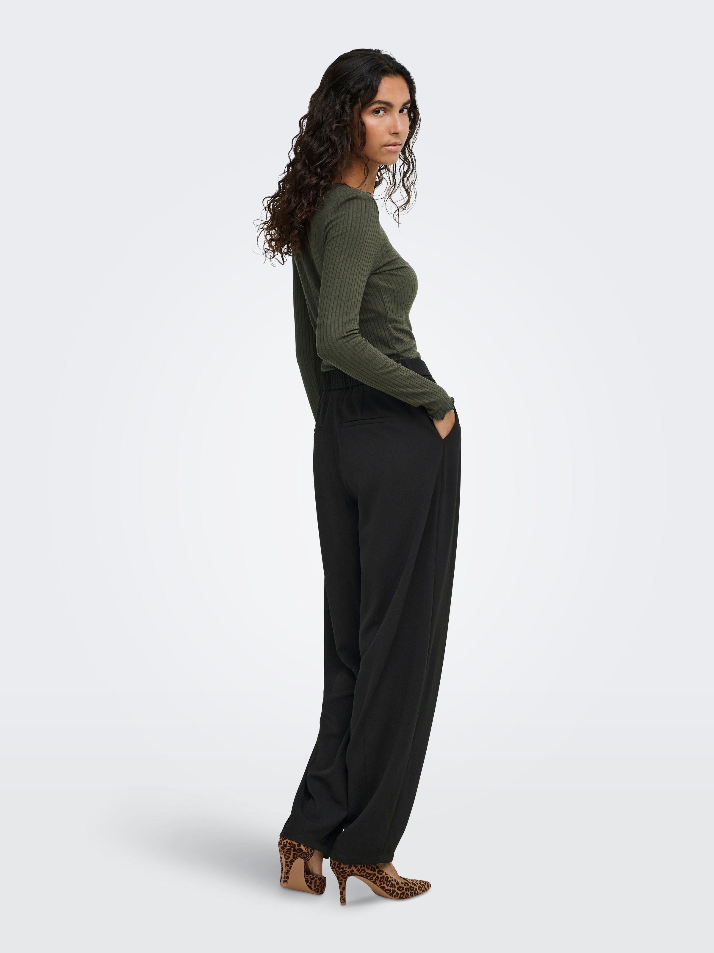 JDY Pantalon en jersey »JDYGEGGO LIFE ONE BAR PANT JRS NOOS«  mélange de matières, coupe barrel