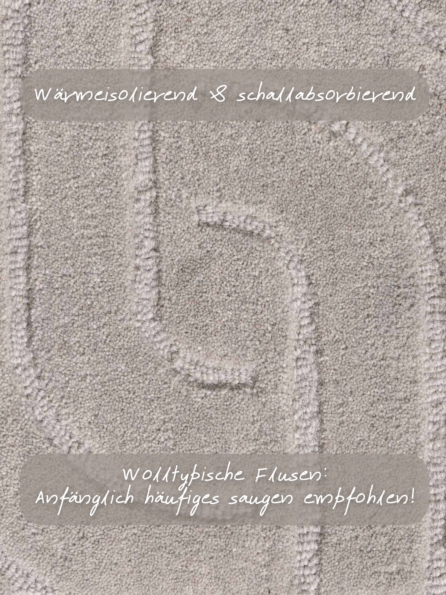 vikosa Tapis en laine »Arcura« Rectangulaire 15 mm Höhe Wolle Handgemacht, Hoch-Tief-Effekt, Geometrisches Linien Wellendesign