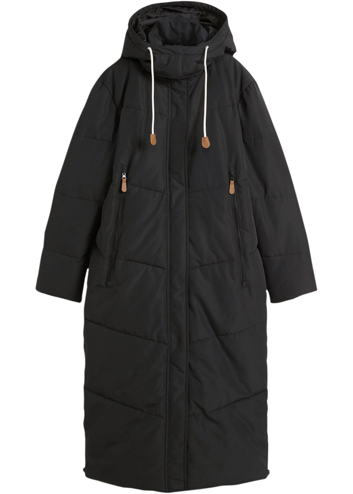 bonprix Manteau matelassé mit abnehmbarer Kapuze, mit Reissverschlusstaschen, Oversize-Passform