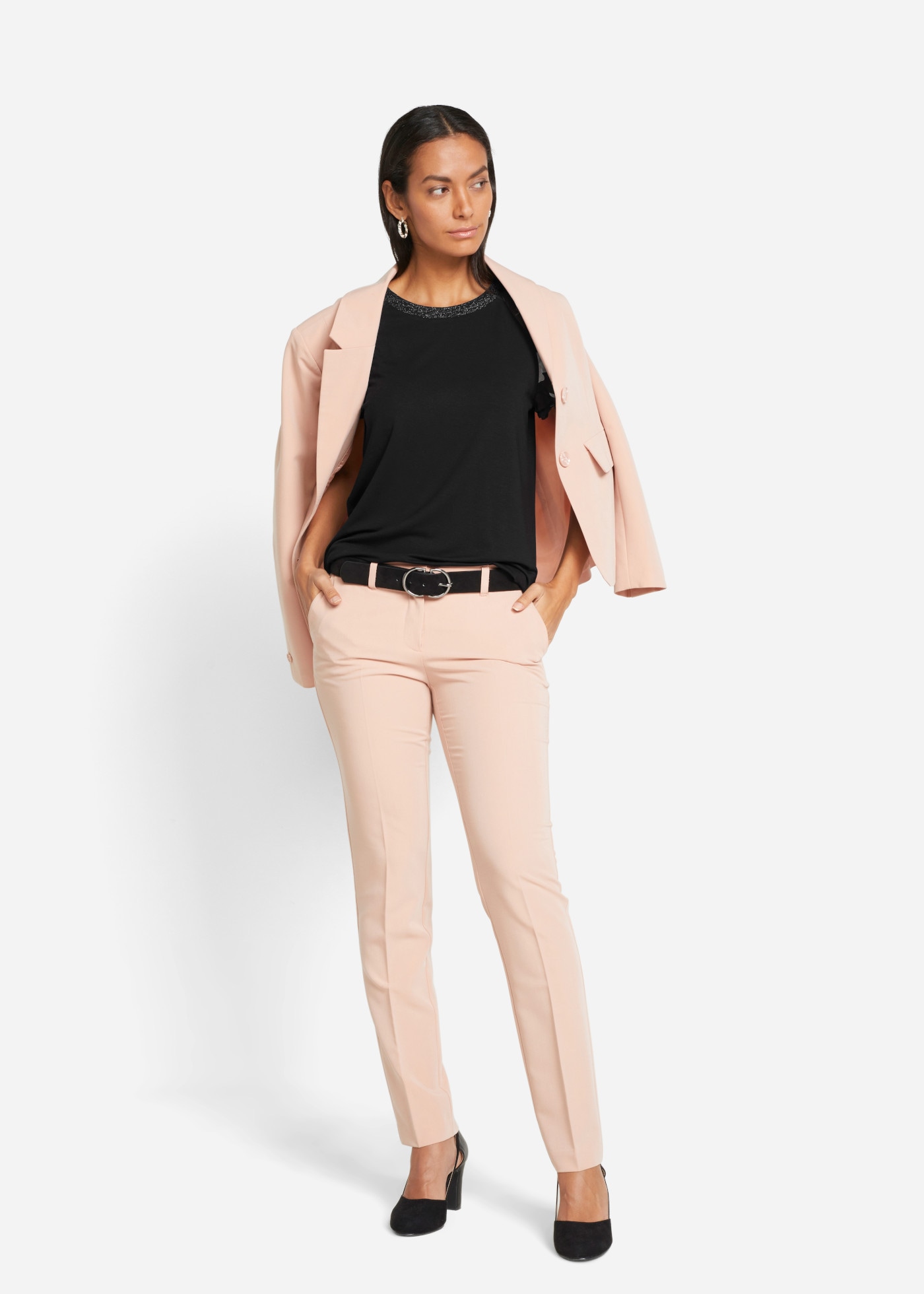 bonprix T-shirt coupe confortable, manches courtes, avec manches en chiffon