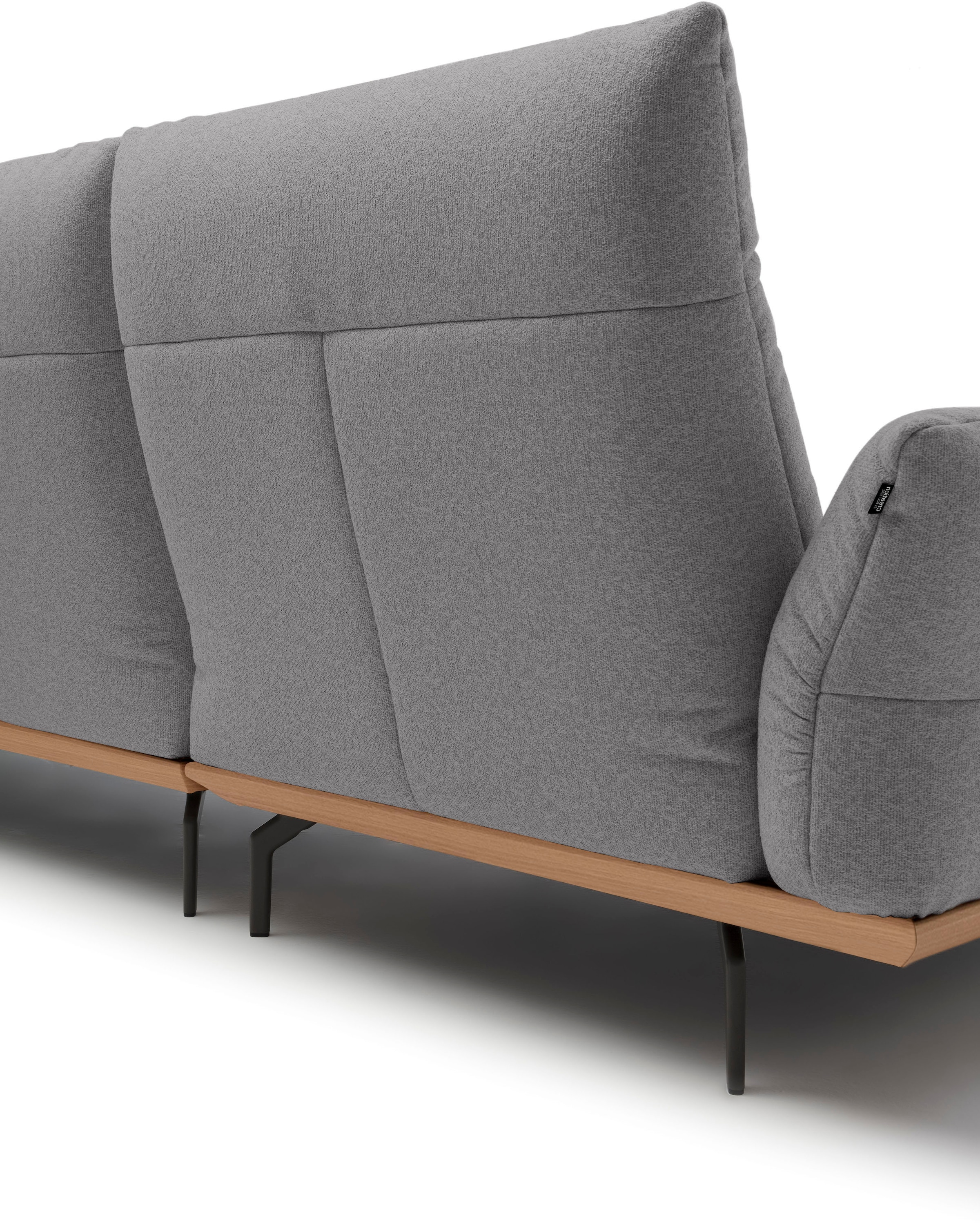 Creation BY ROLF BENZ Canapé d'angle »CR.460 Design-Sofa, verstellbare Rückenlehne, L-Form« Socle en chêne, pieds d'angle en gris ombre, largeur 318 cm