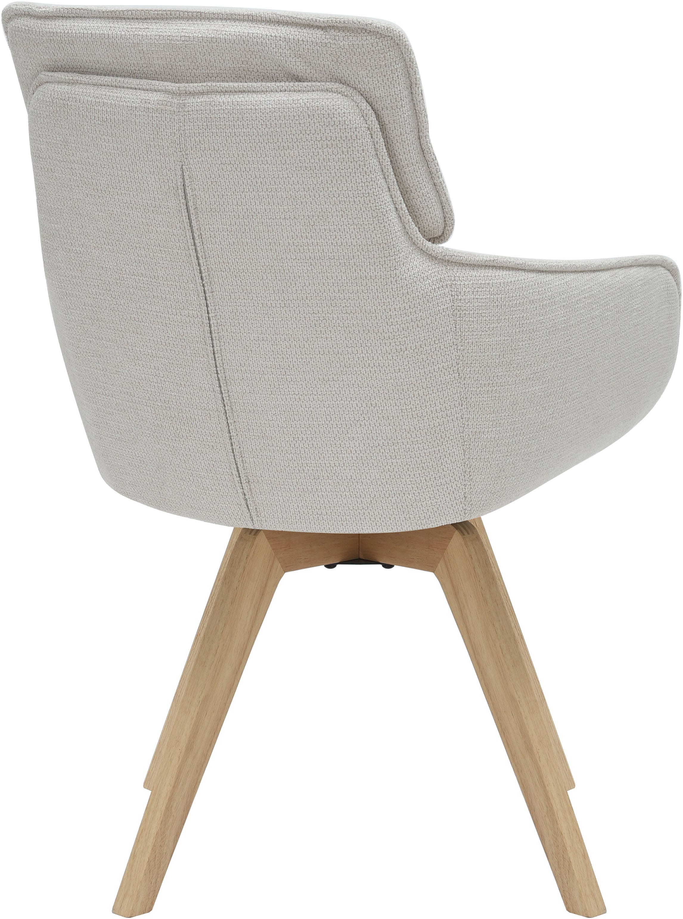 GOODproduct Chaise de salle à manger »Romilda« (Ensemble) 2 cuispflegeleichter Webstoff Bezug, Metallgestell in  Holzoptik