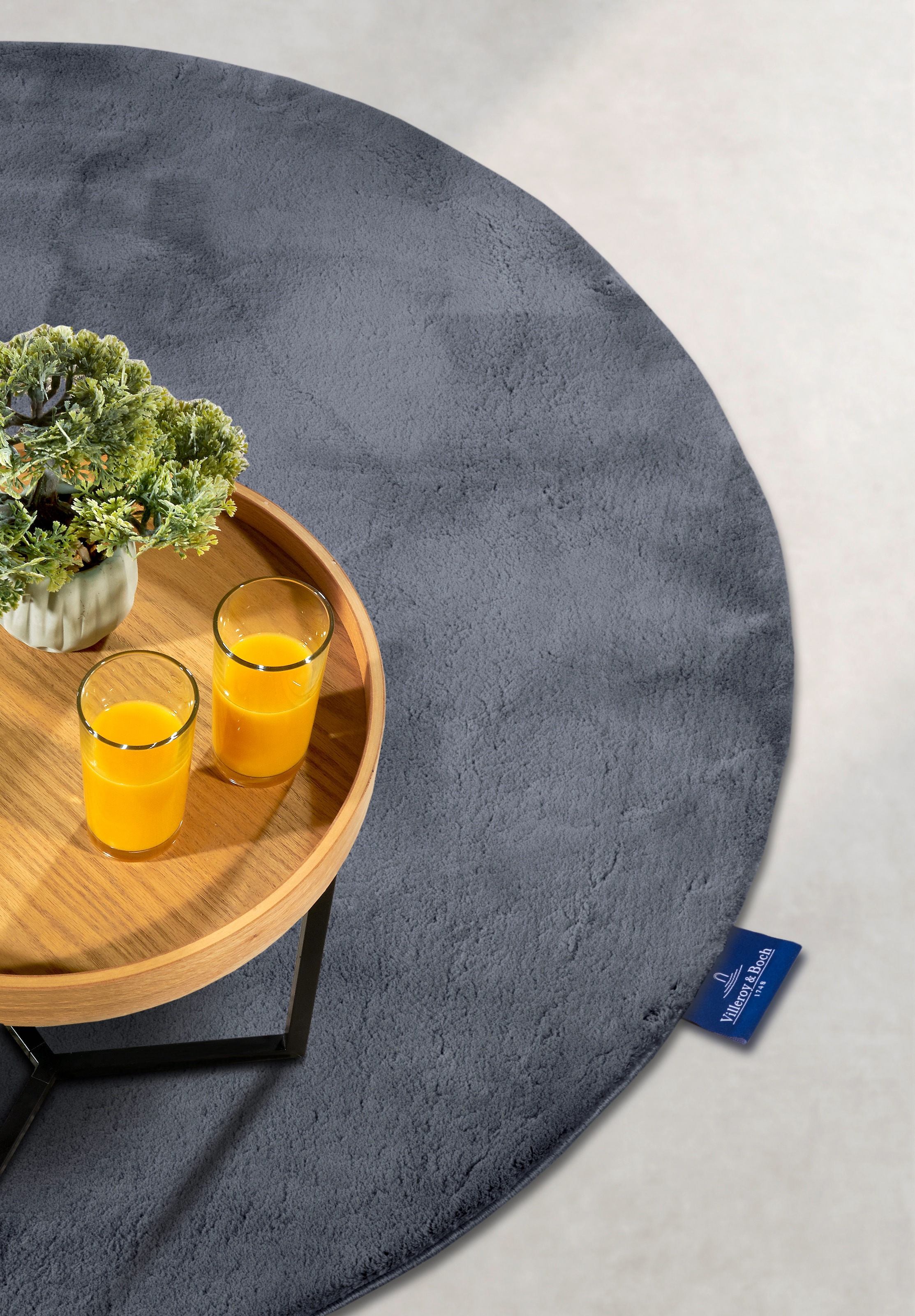 Villeroy & Boch Teppich »Leon« rund 15 mm Höhe Langflor, Shaggy, einfarbig, flauschig, weich, glänzend, modern, uni