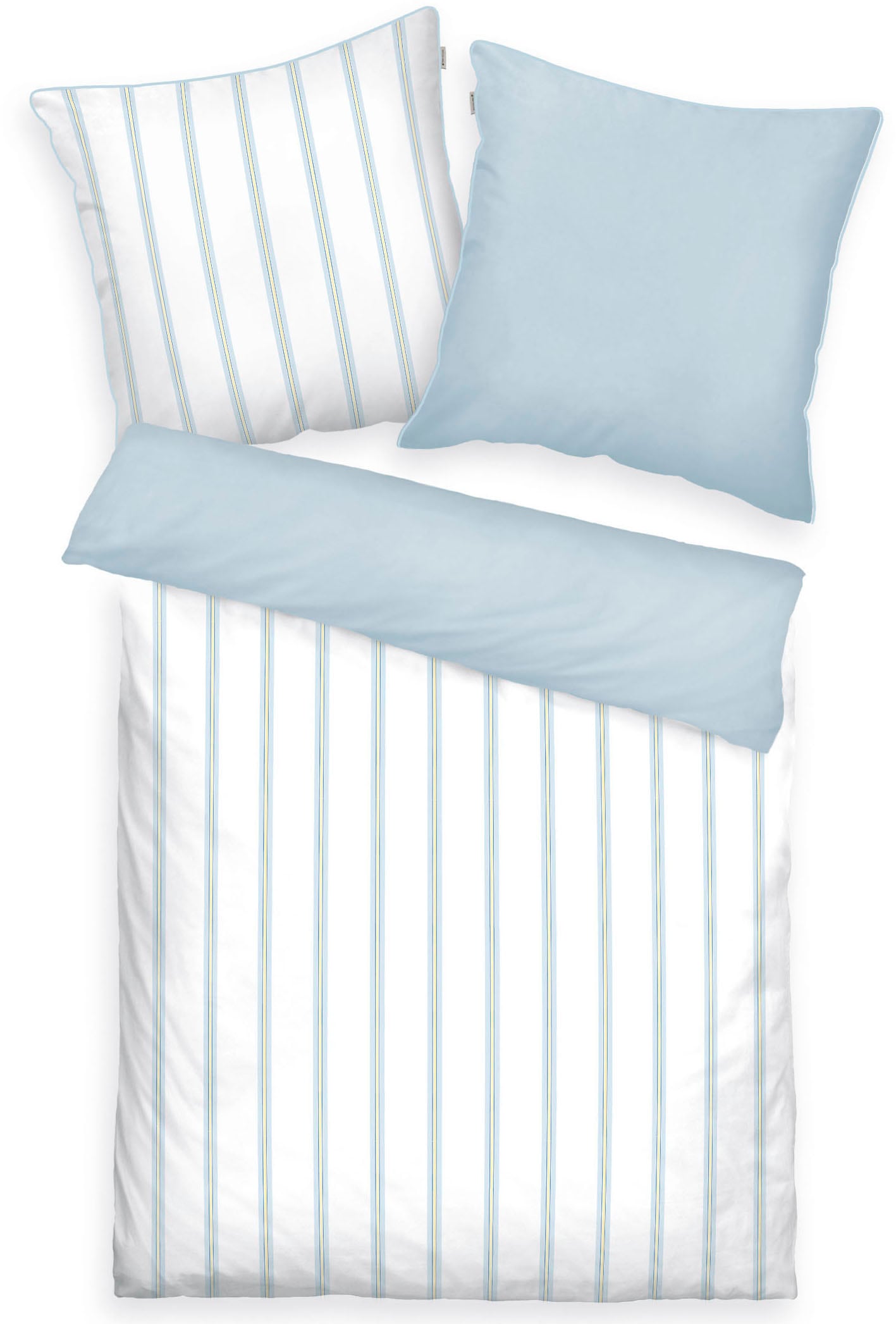 TOM TAILOR HOME Bettwäsche »CLASSIC SATIN STRIPES in Gr. 135x200cm oder 155x220cm« 2 Stk. new bedroom, farbige Paspel am Kissen