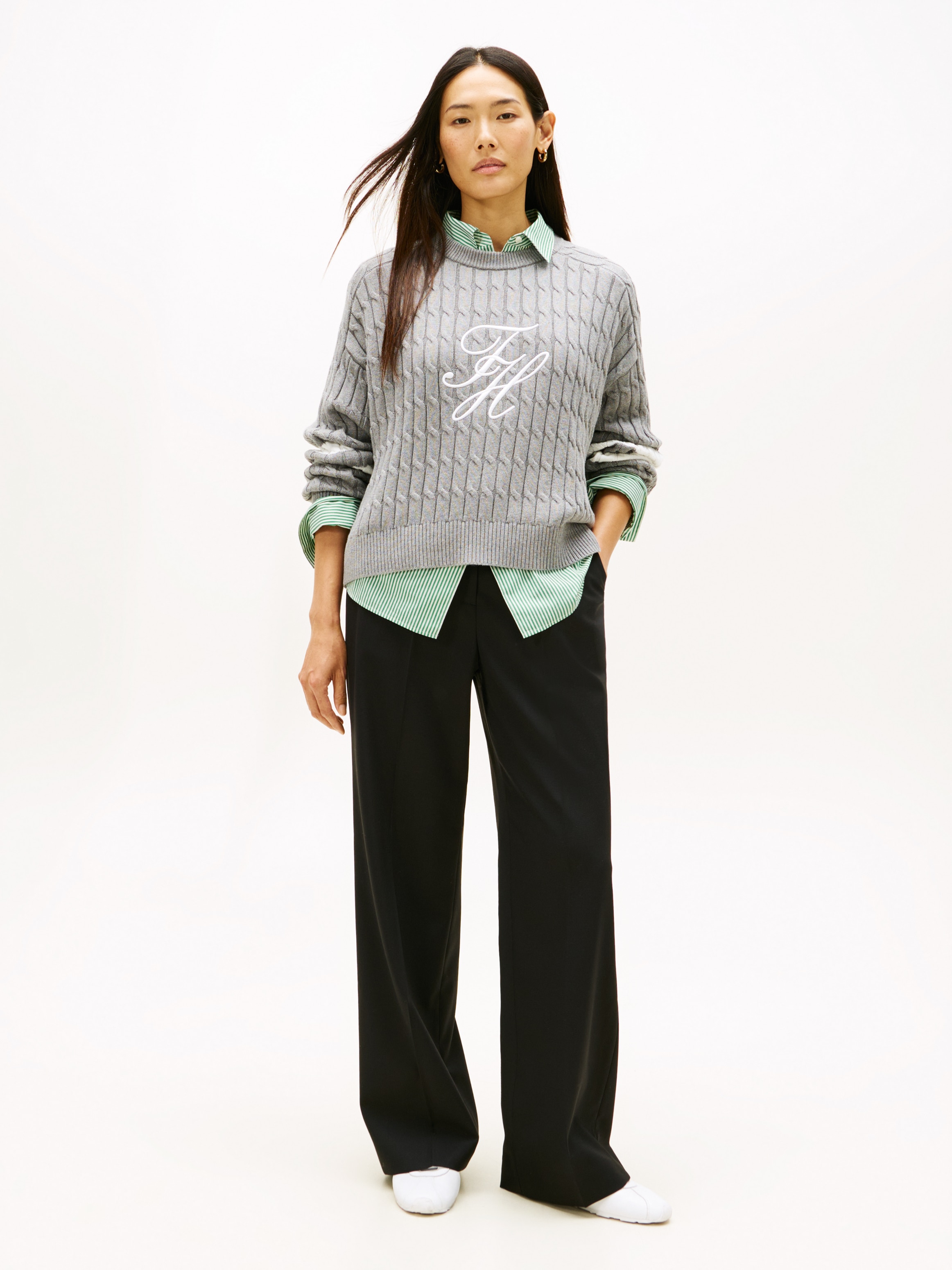 Tommy Hilfiger Pantalon de costume »TIMELESS WOOL WIDE LEG PANT«  mit Wolle