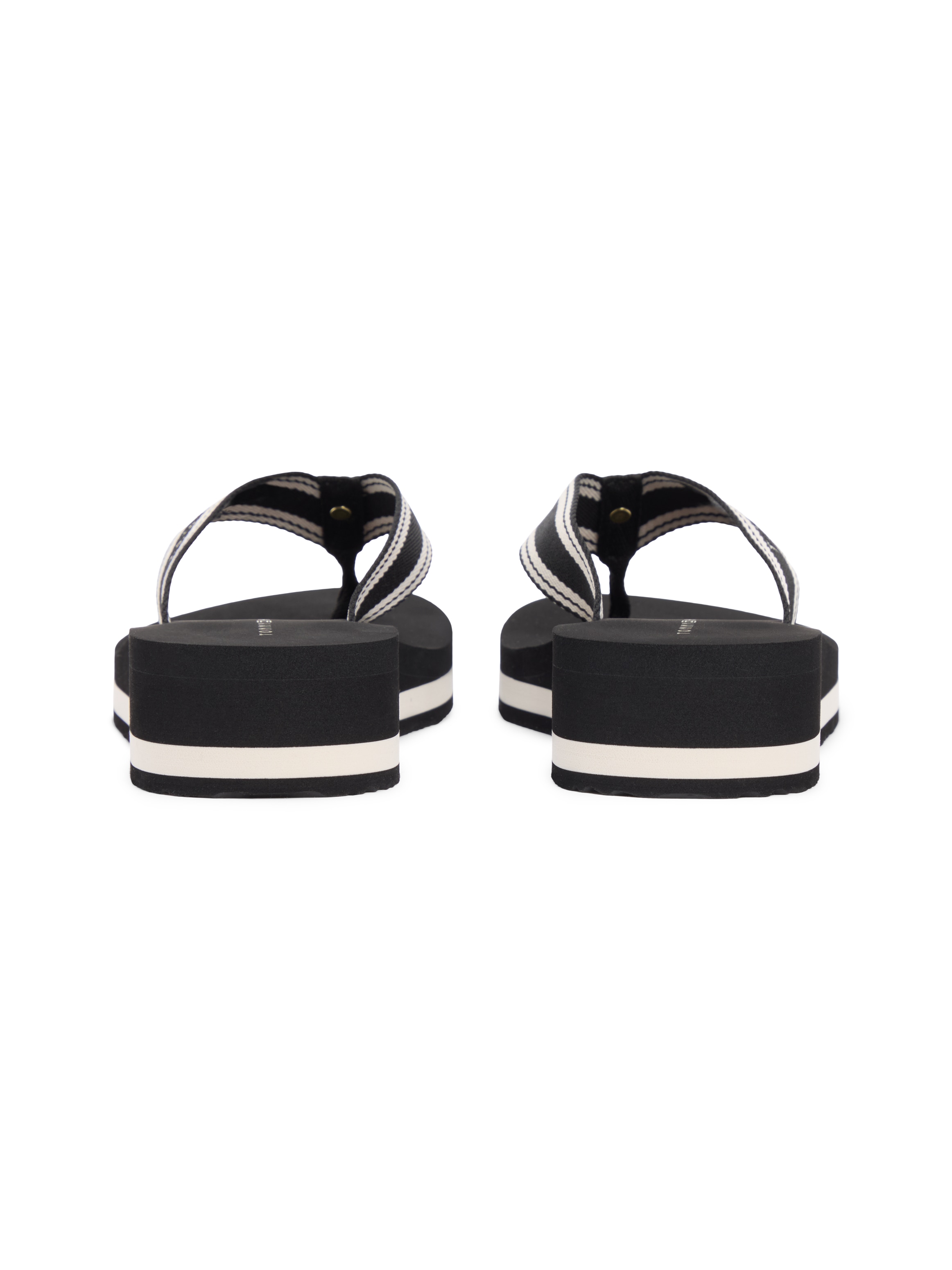 Tommy Hilfiger Zehentrenner »TH FLAG PRINT SUMMER SANDAL«  Keilabsatz, Plateau, Sommerschuh, Dianette mit gestreifter Bandage