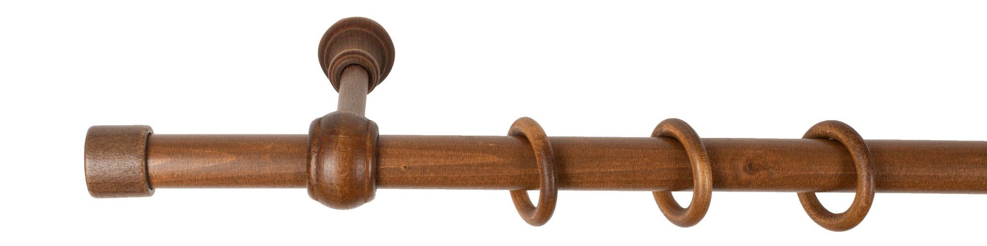 SN DECO GROUP Gardinenstange »Cafiro« 1 läufig-läufig Fixmass 28 mm, Holz, verschiedene Längen und Farben, Komplettset