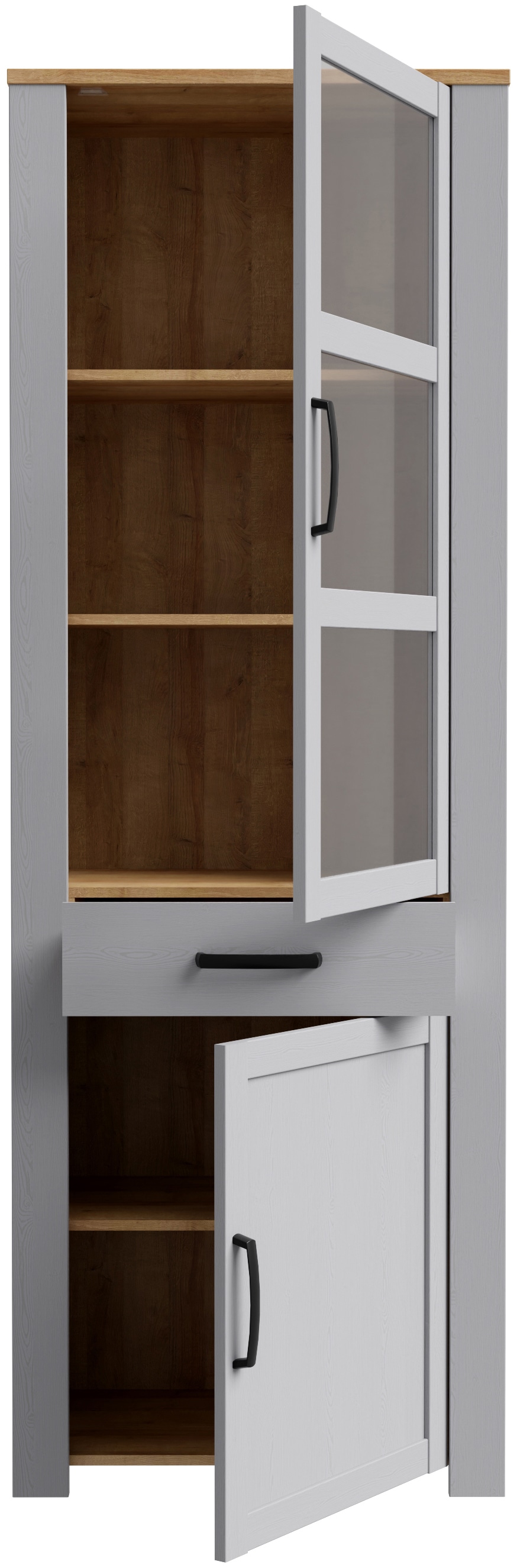 FORTE Buffet haut »Bohol, Vitrine, 1 Glastüre,1 SK, 1 Türe« Largeur 71 cm