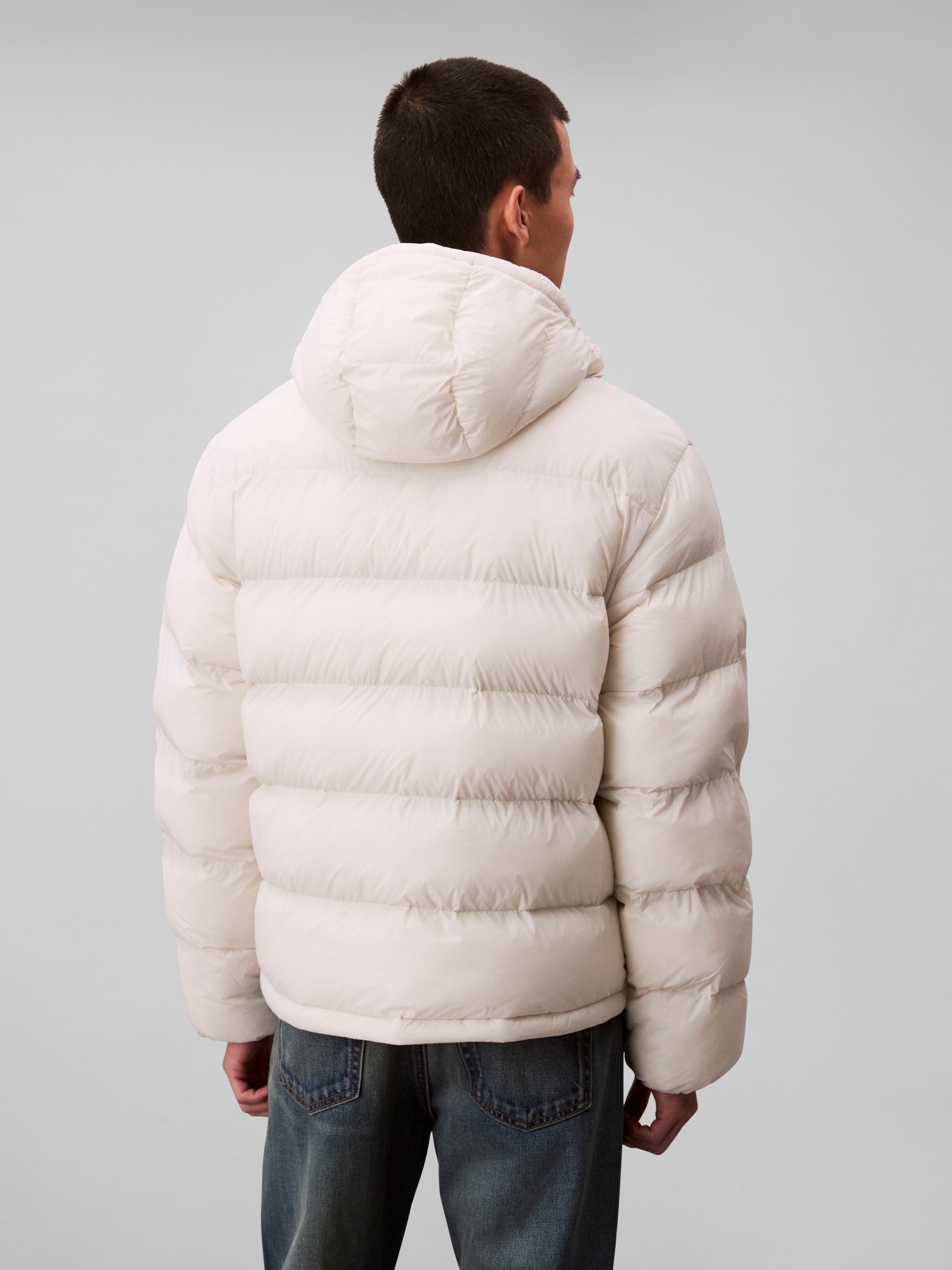 Calvin Klein Jeans Veste matelassée »LS NYLON MONOGRAM PUFFER JKT« ohne Kapuze Mit Rundhalsausschnitt, regular fit