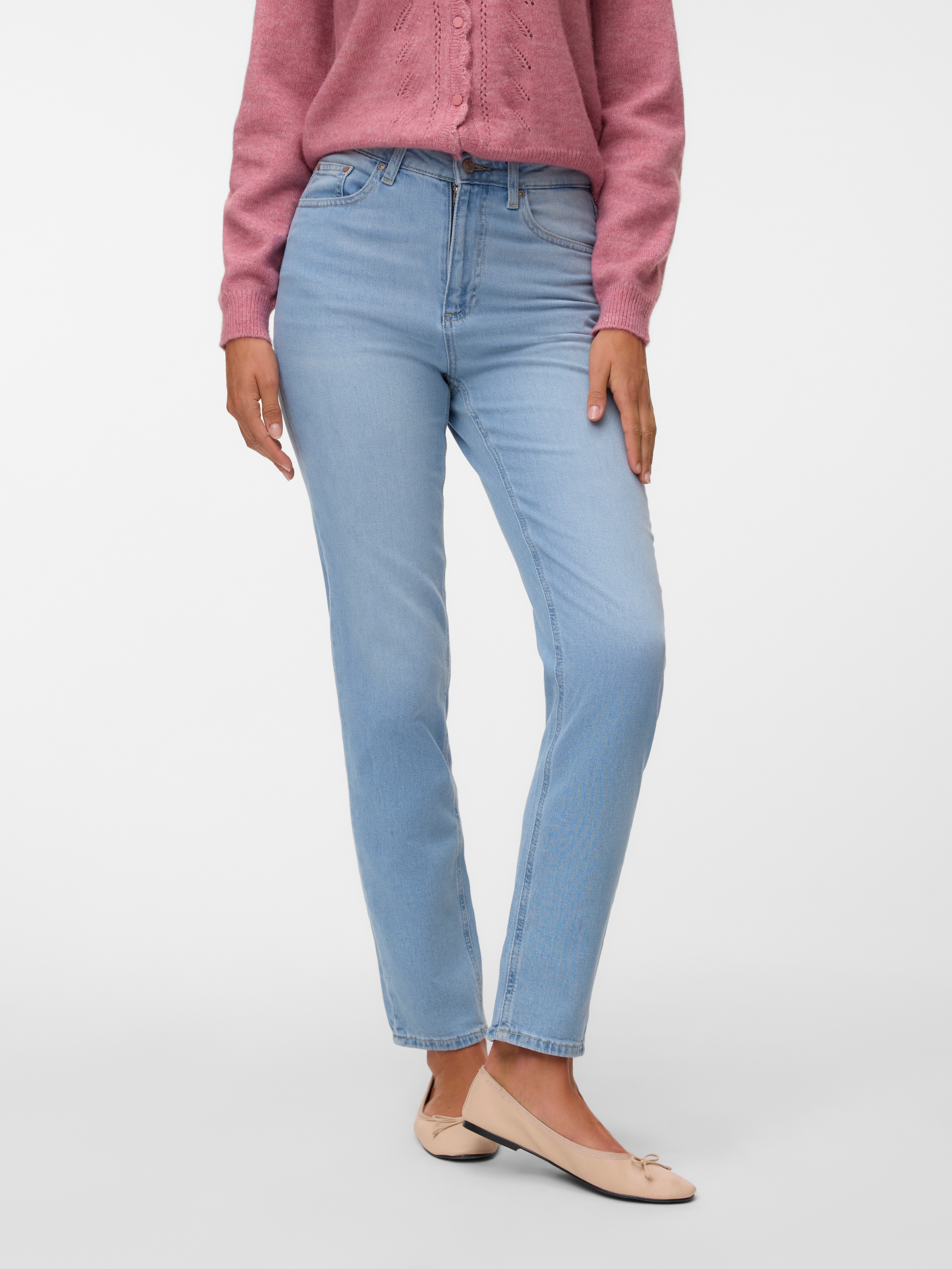 Vero Moda Mom-Jeans »VMNICKIE HR MOM JEANS BLUE MIX NOOS« Baumwollmischung, high waist, loose fit