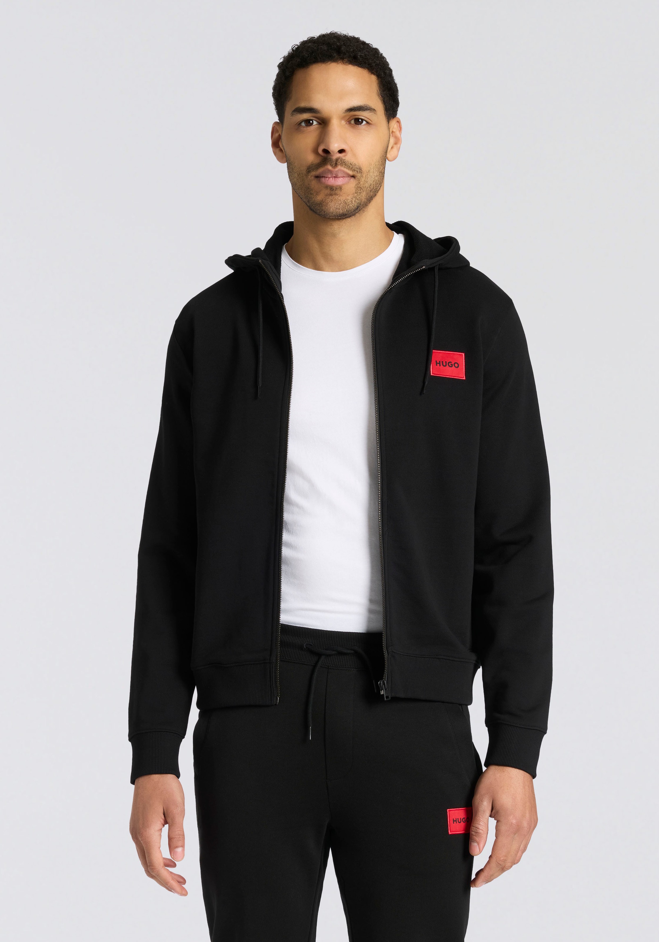 HUGO Kapuzensweatjacke »Daple« Kapuze mit Kordelzug, Regular Fit, HUGO Weblabel