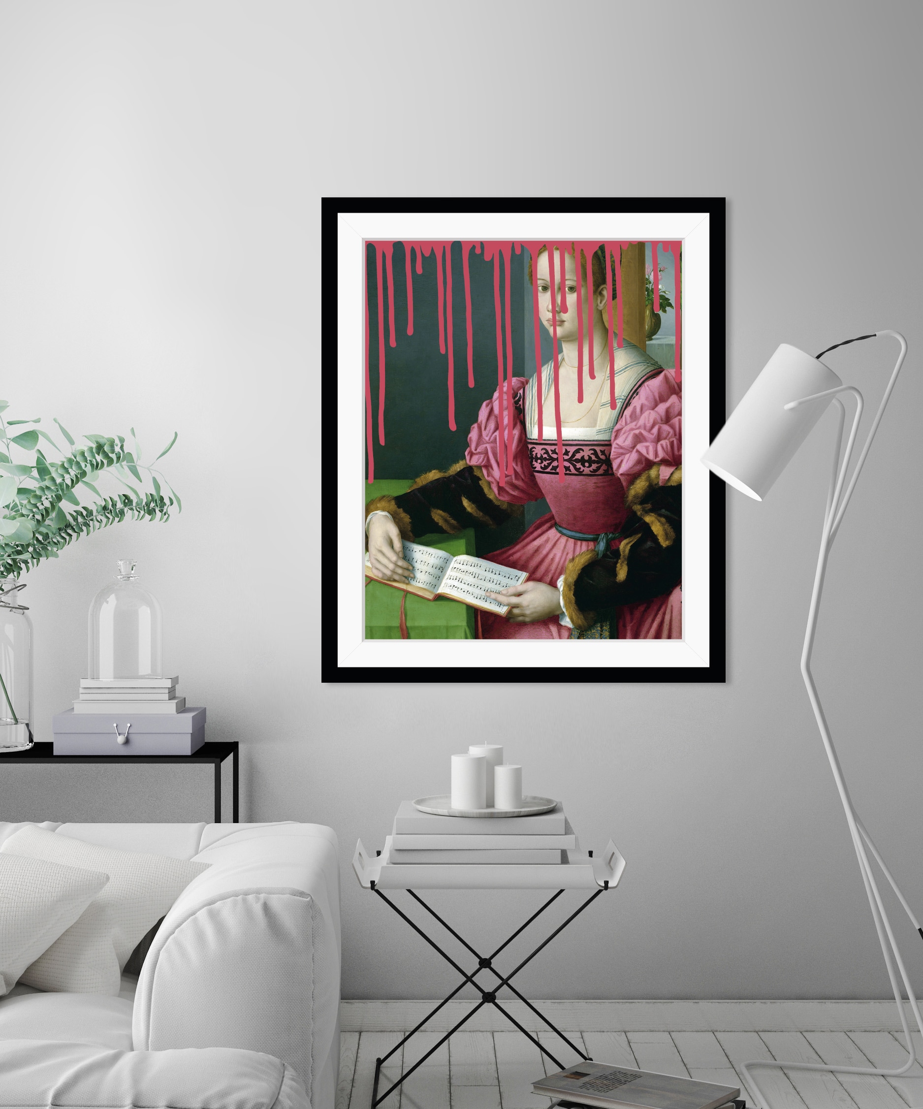 queence Bild »Malia mit Farbklecks« Bilder von Frauen | Frau | Gemälde | Historische Persönlichkeiten | Kunst HD Premium Poster-Druck inkl. Holzrahmen