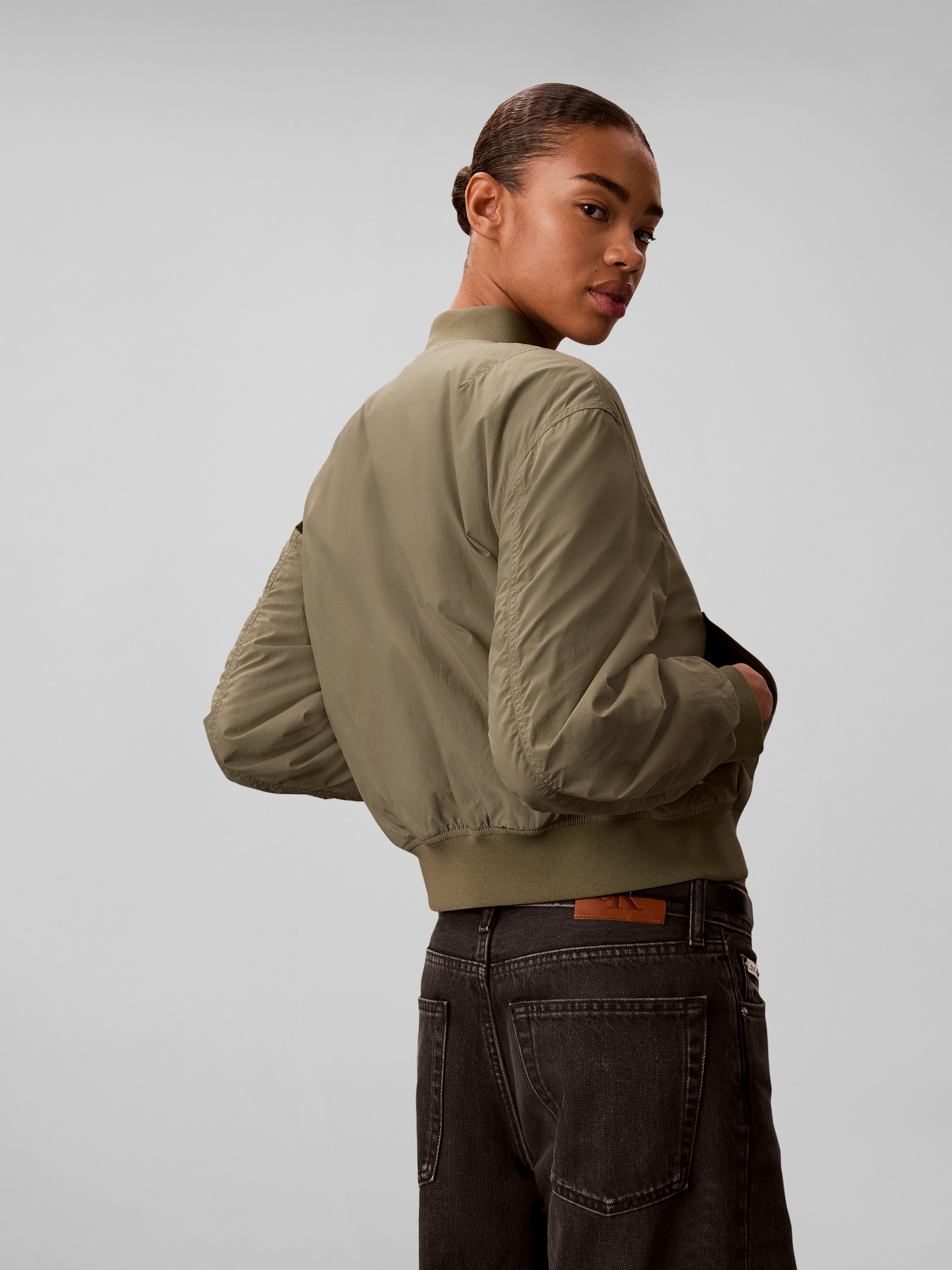 Calvin Klein Jeans Bomberjacke ohne Kapuze Regular fit mit Stehkragen