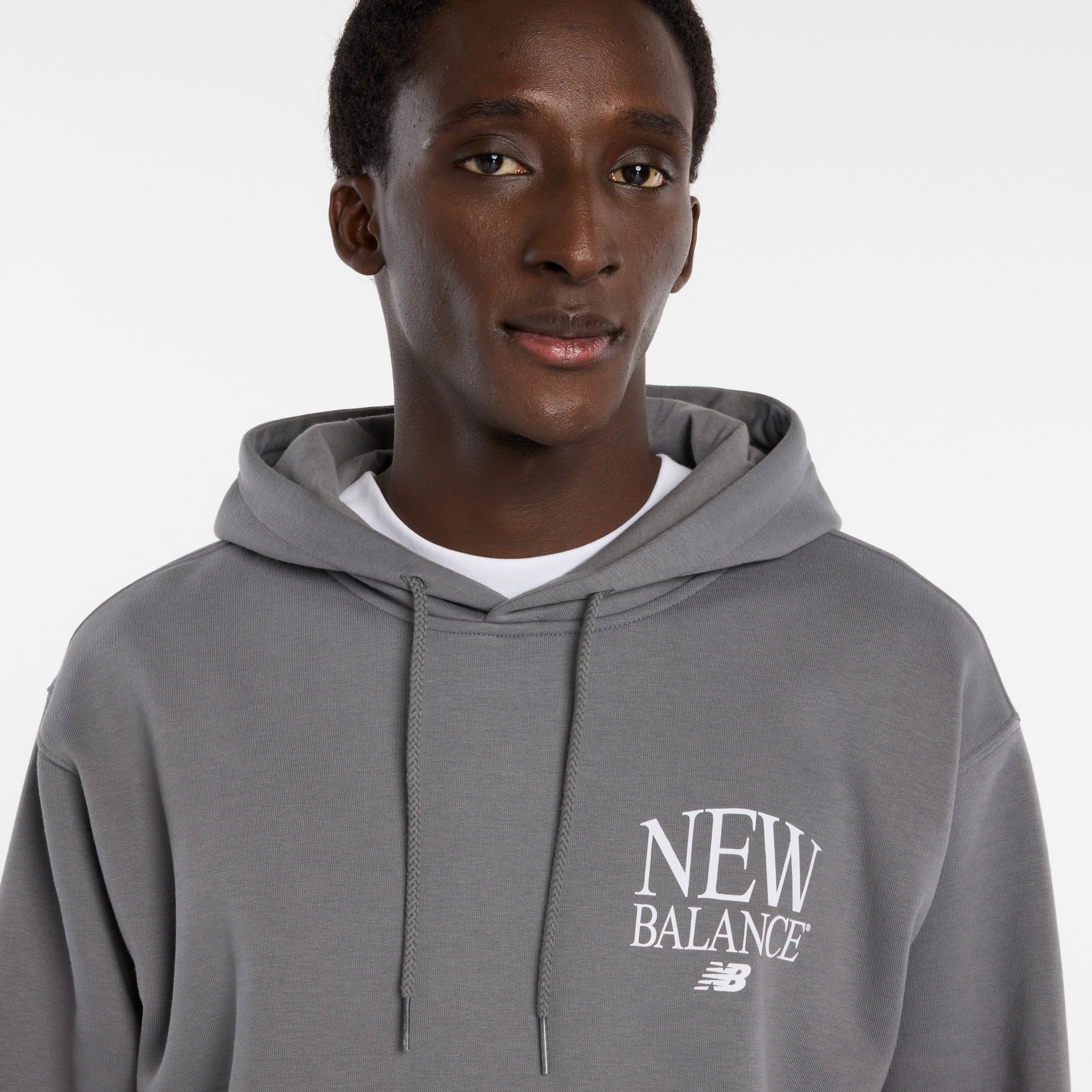 New Balance Sweat à capuche , avec cordon, en mélange de coton
