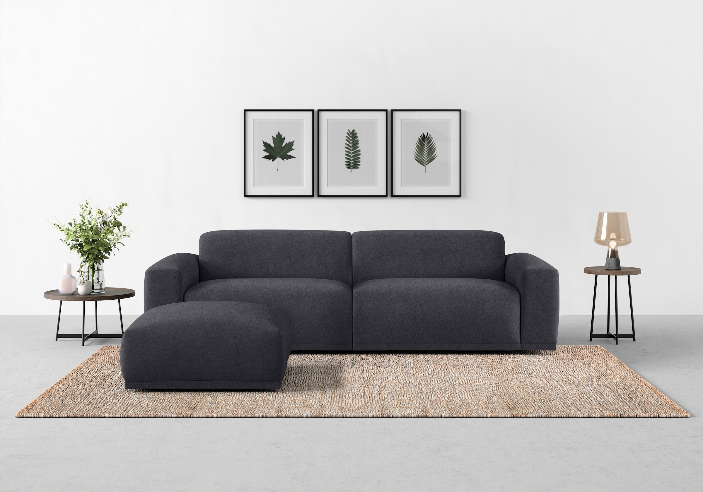 TRENDMANUFAKTUR Canapé Big »Braga 254 cm, Japandi-Stil, hochwertiger Kaltschaum, Megasofa in Cord« grand canapé moderne, canapé avec grand confort d'assise, 254/72/107 cm (L/H/P)