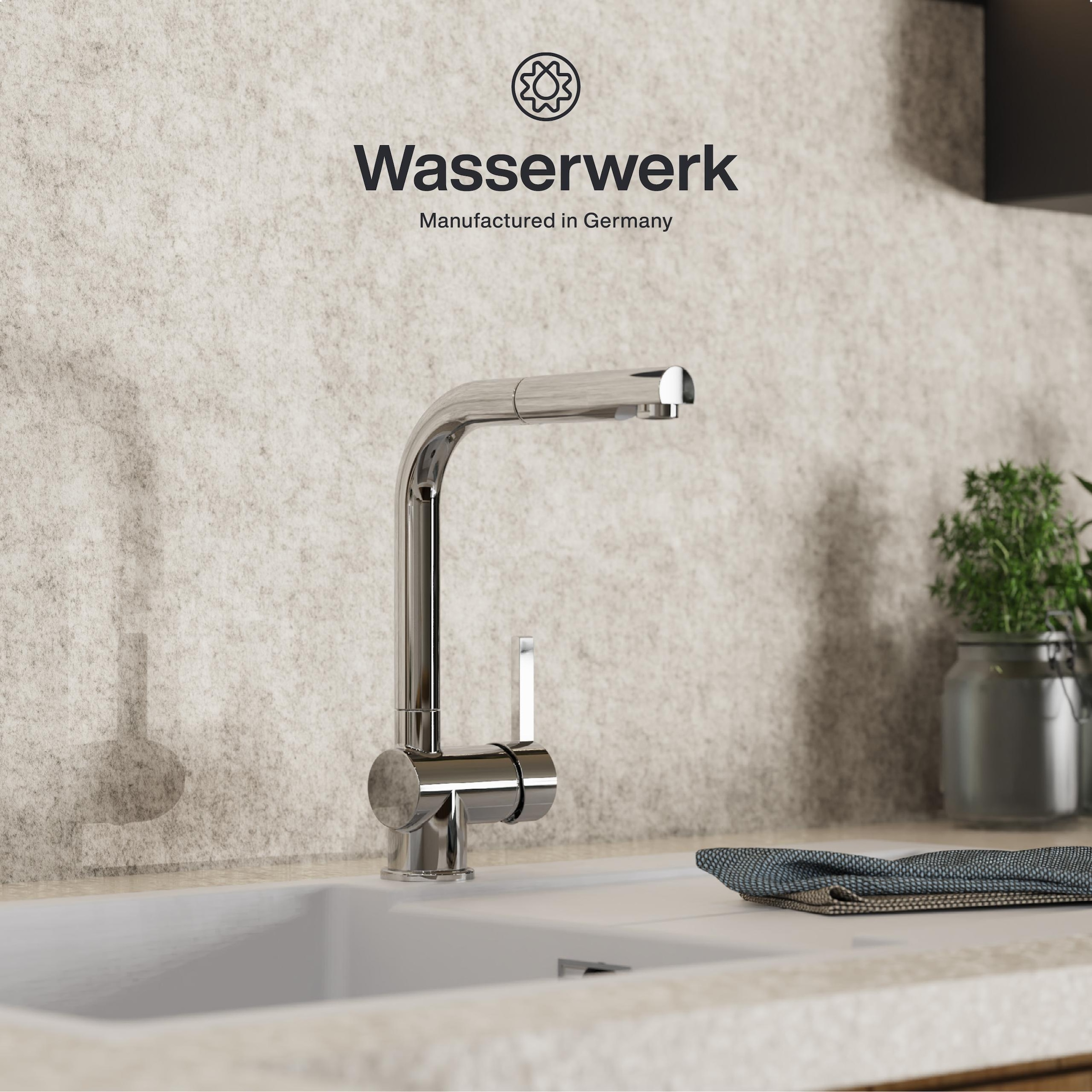 WASSERWERK Robinet d'évier »WK 4, Wasserhahn, Küche, Einhebelmischer« pivotant à 360°, fonction Cold-Start, extractible
