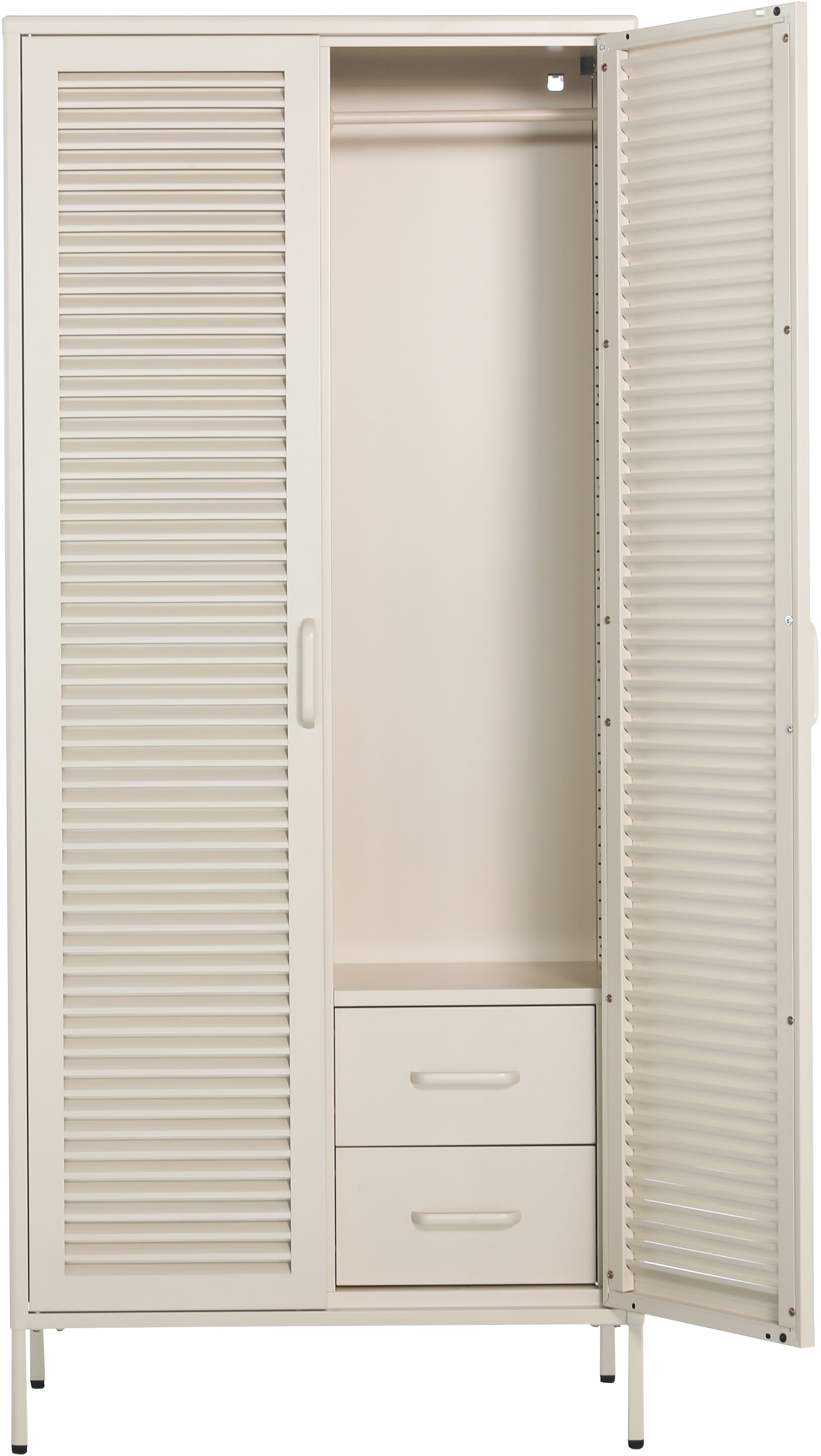 GOODproduct Kleiderschrank »GERRON Kleiderschrank Metallschrank Spind« Schlafzimmerschrank mit 2 Türen weiss Breite 80cm