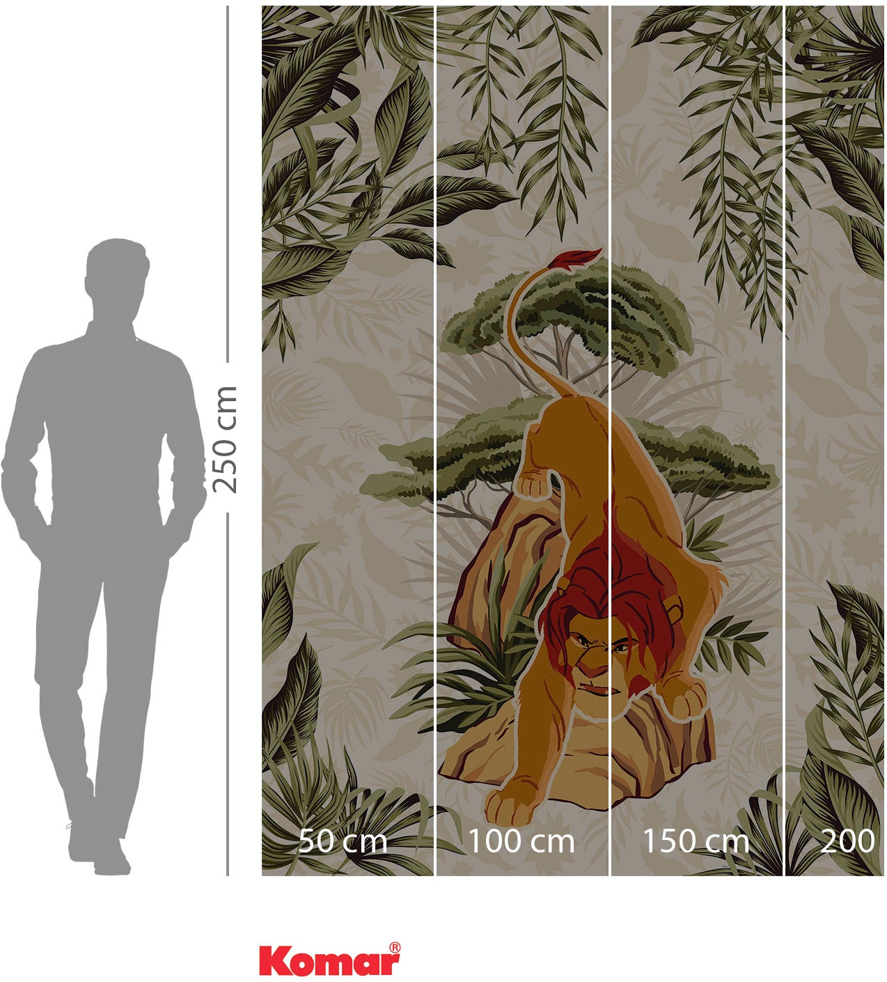 Komar Fototapete »Vlies Fototapete - Lion King Long Live The King - Grösse 200 x 280 cm« Comic | bedruckt glatt