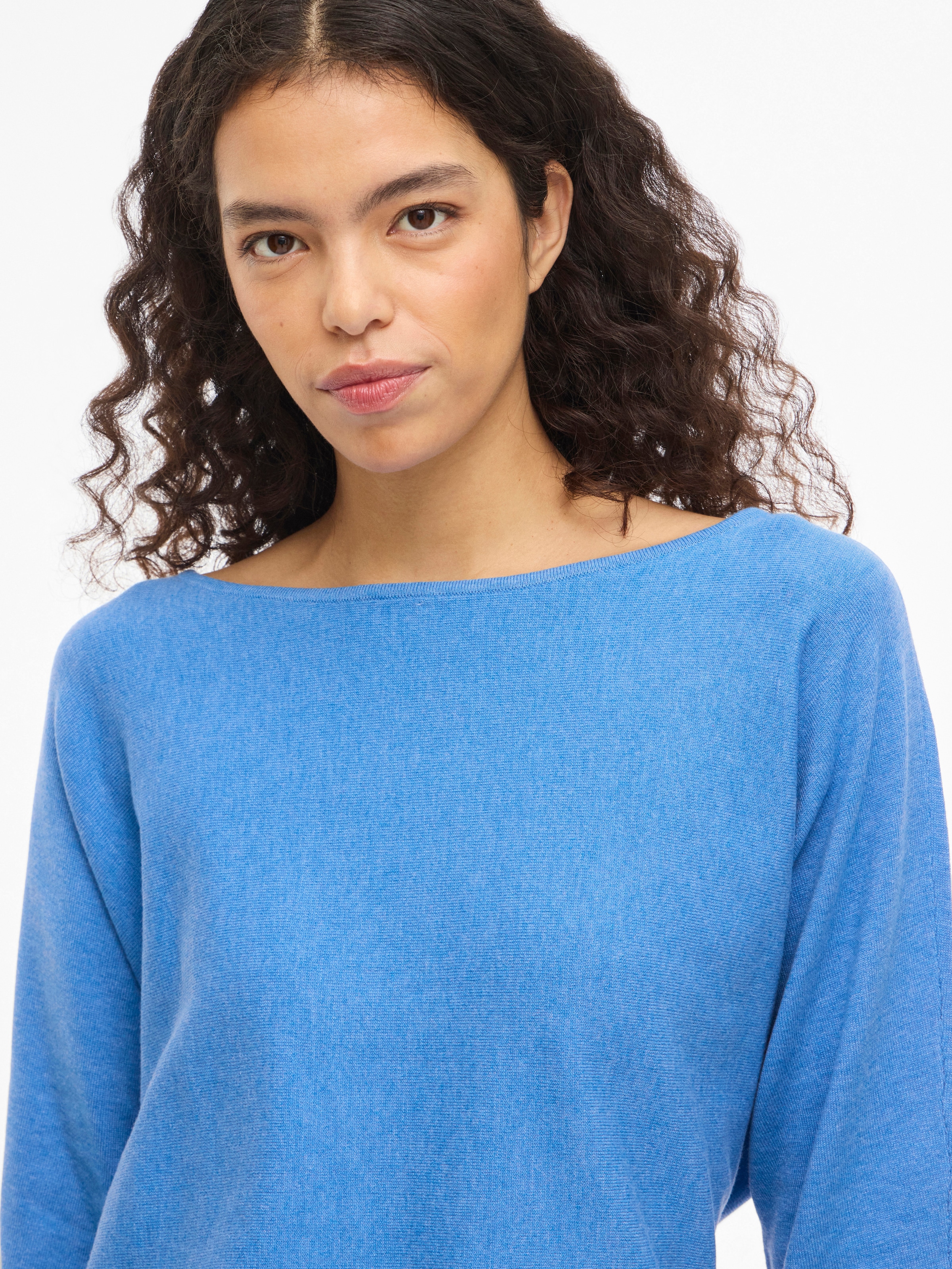 Vila 3/4 Arm-Pullover »VIMALU BOATNECK 3/4 SLEEVE KNIT TOP-NOOS« Materialmix, loose fit