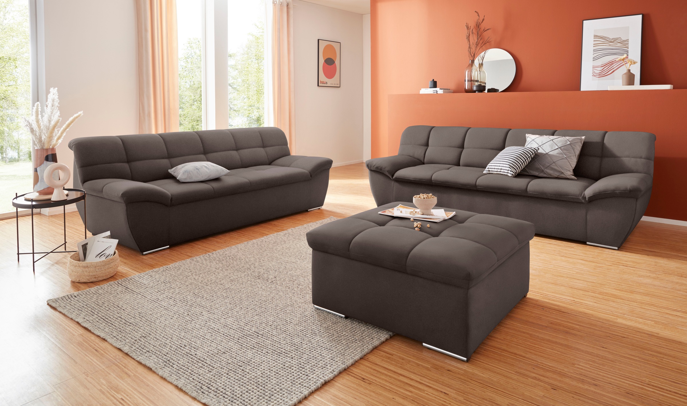 DOMO collection 3-places »Lagoa, moderne Sitzheftung, bequem und komfortabel« frei im Raum stellbar, in grosser Farbauswahl