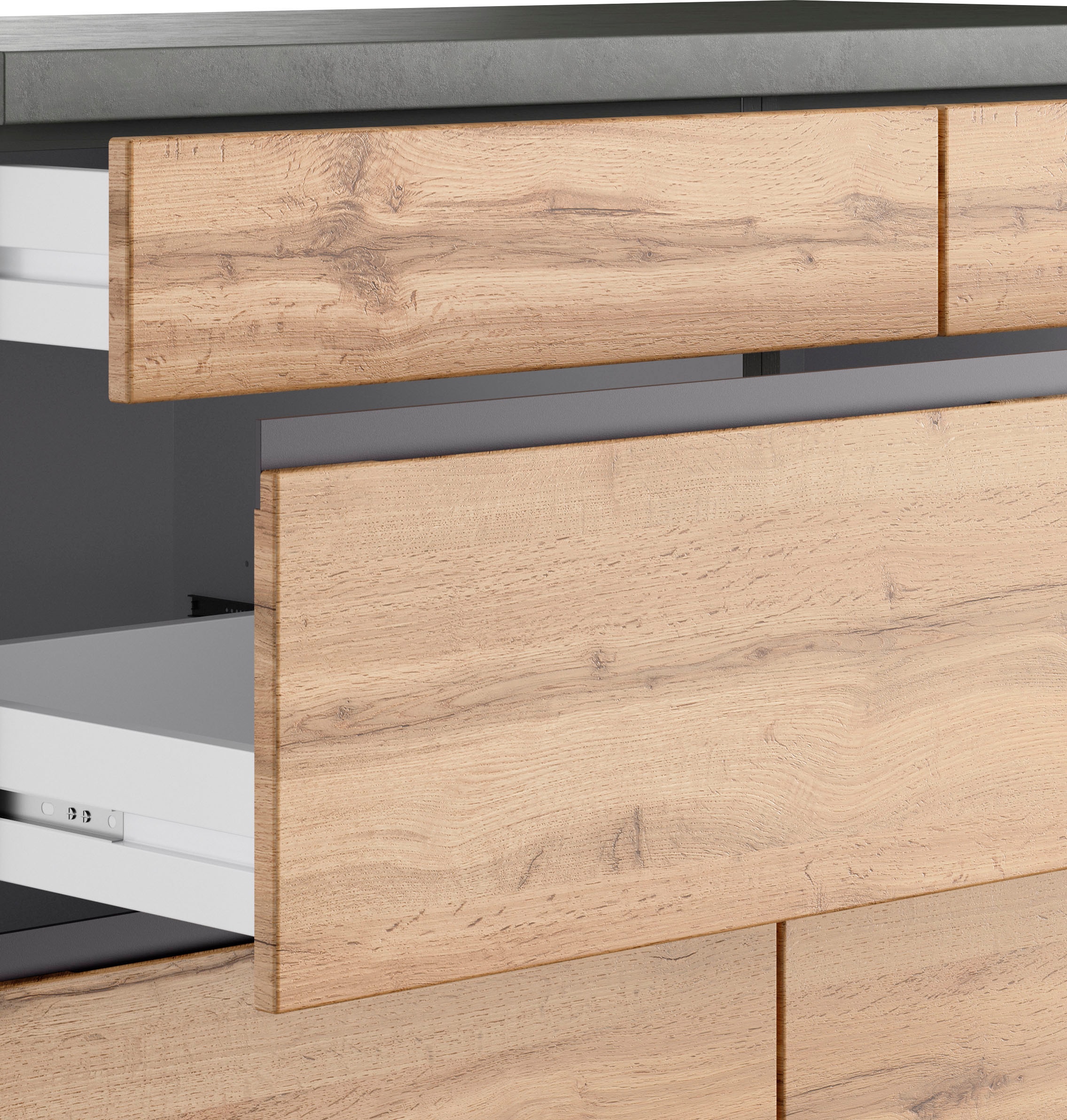 KOCHSTATION Îlot de cuisine »KS-Riesa« largeur 153 cm, profondeur 100 cm, façades MDF