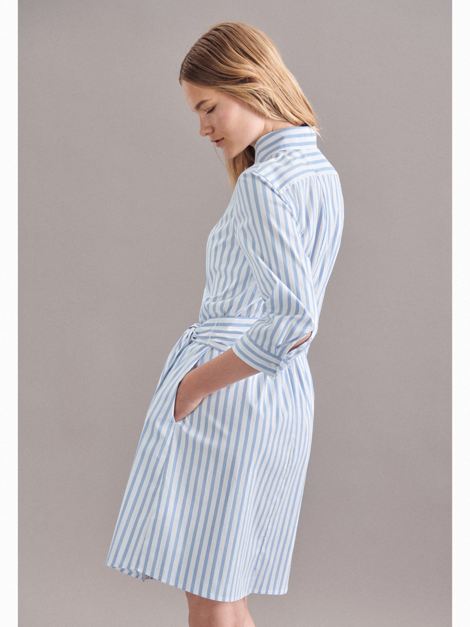 seidensticker Sommerkleid »Schwarze Rose« 3/4-Arm Kragen Streifen