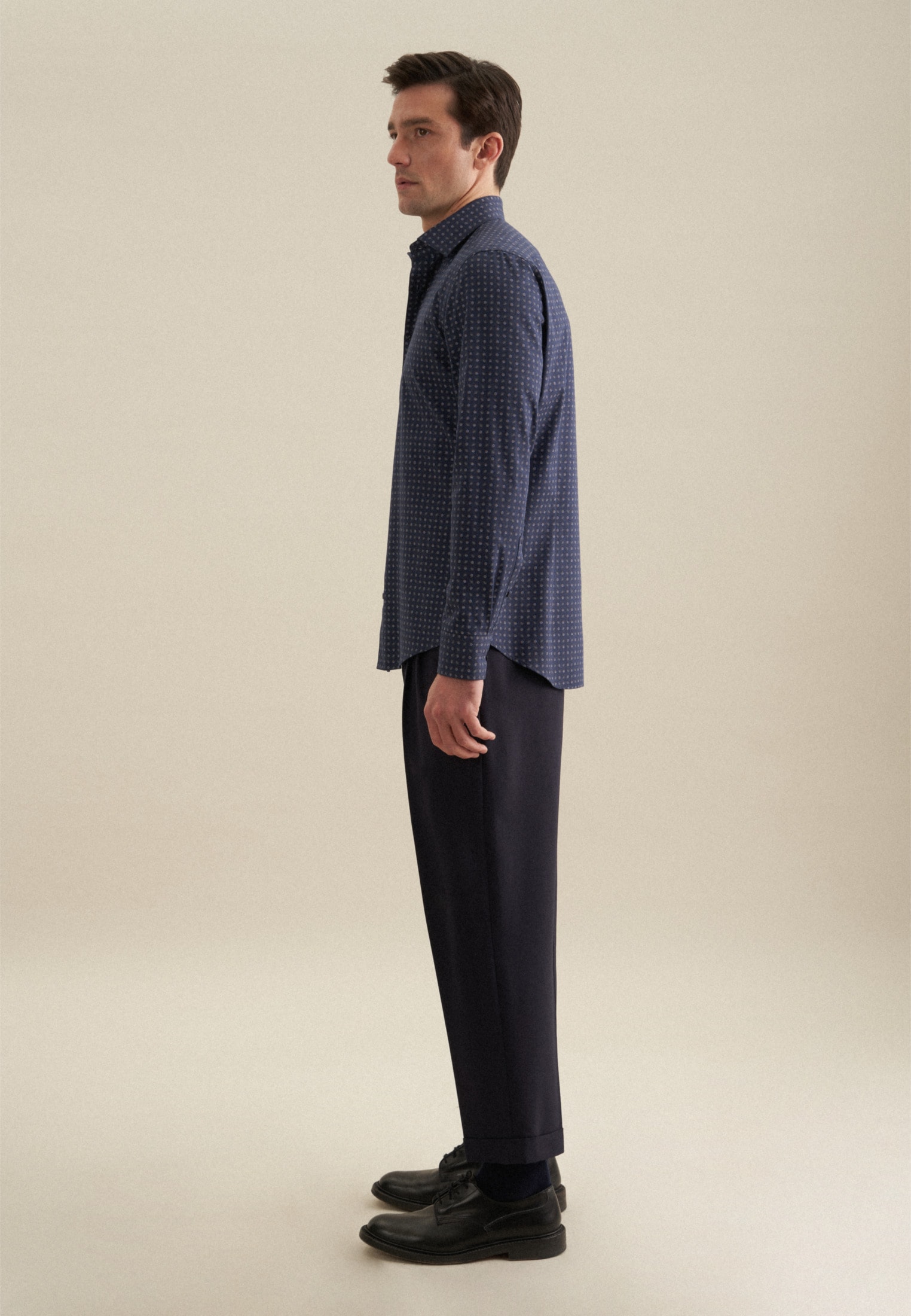 seidensticker Flanellhemd »Slim« Slim 1/1 Kentkragen Druck