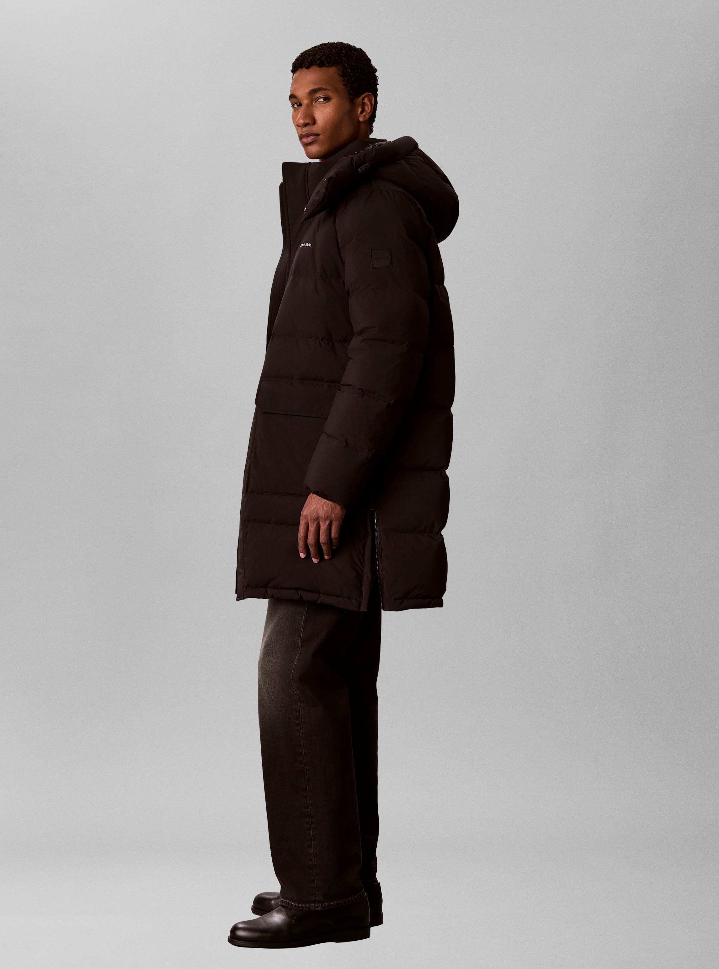 Calvin Klein Jeans Steppmantel »LS CLASSIC BONDED DOWN LONG« Regular fit mit Kapuze