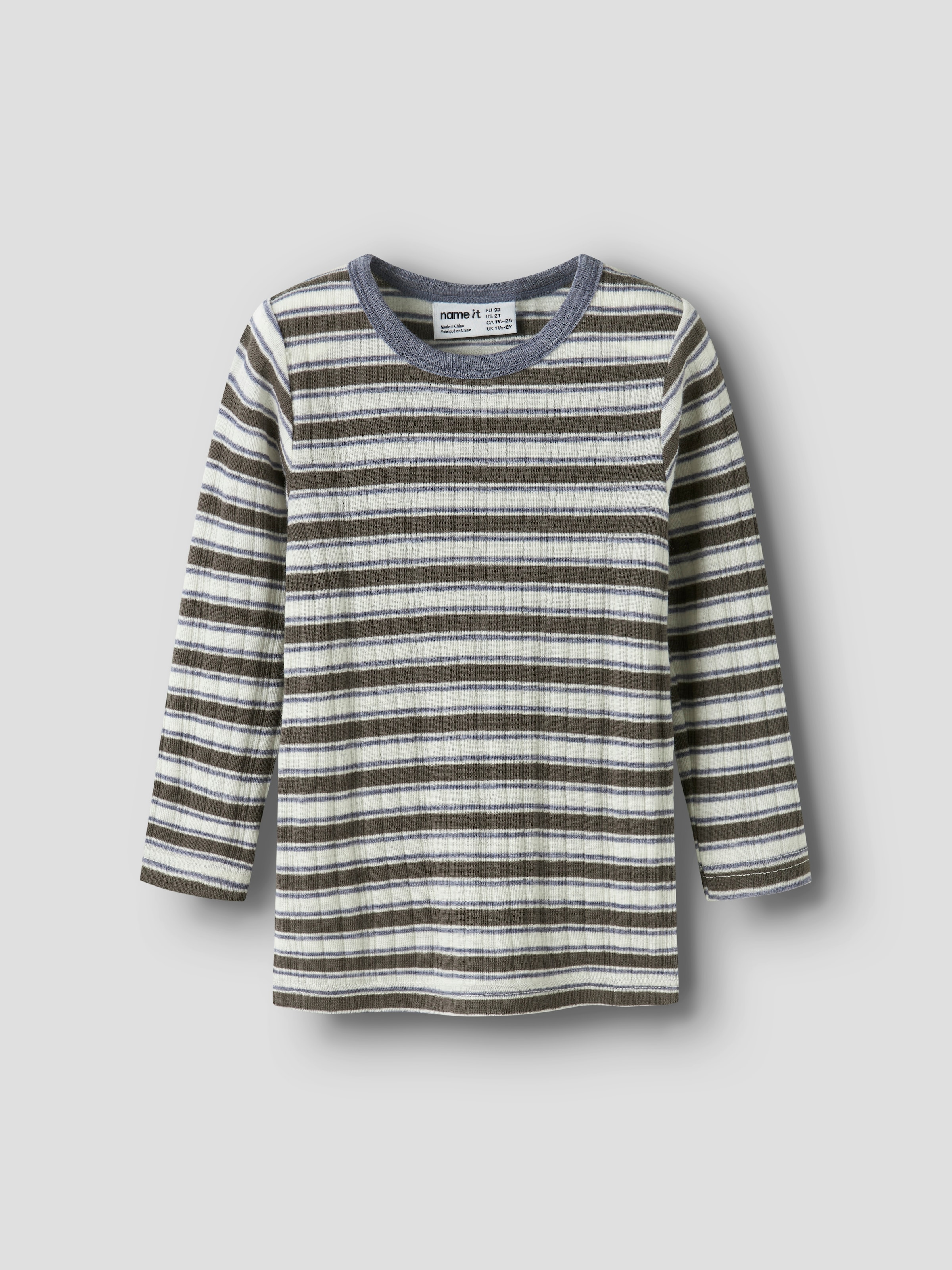 Name It T-shirt à manches longues »NMMWANG WOOL NEEDLE LS TOP NOOS« Laine, coupe régulière