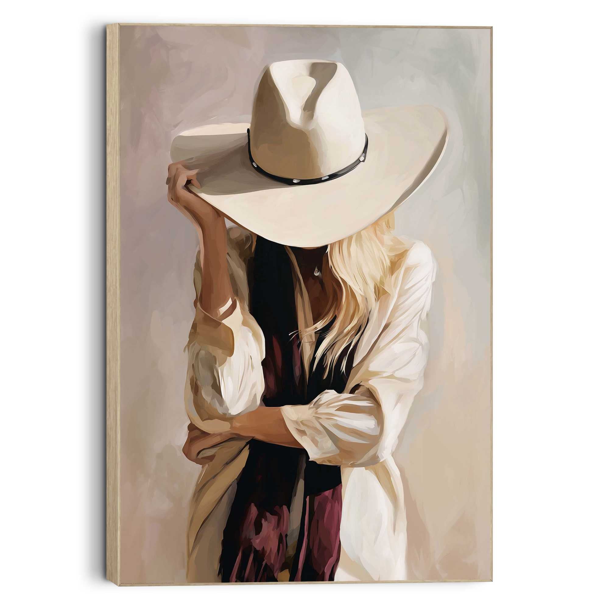 Reinders! Fresque murale »Westliche Frau« Personnes 1 cuis tlg. Chambre - Marron - MDF - Femmes - 90x60 cm