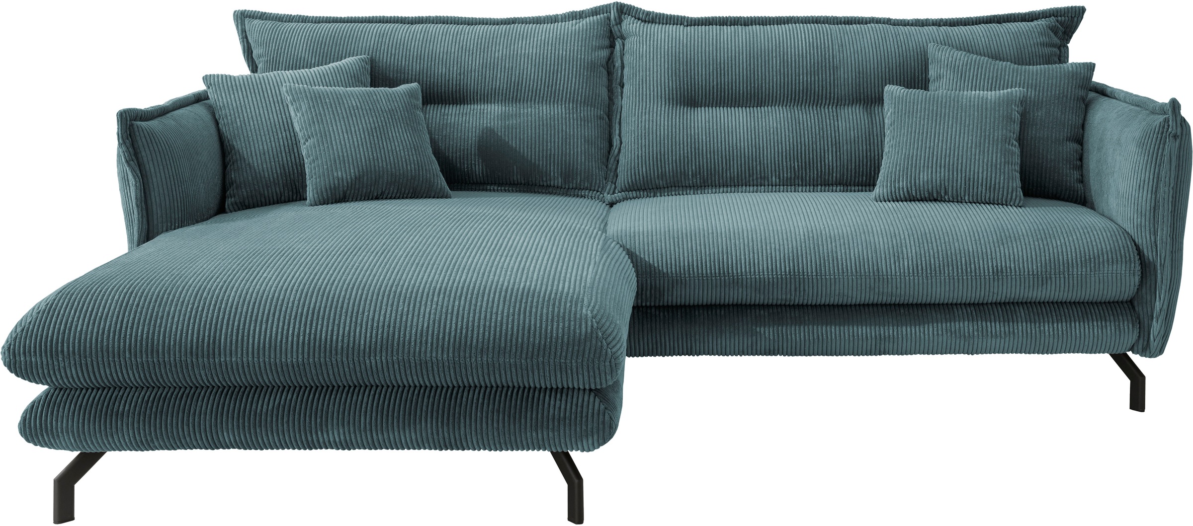 Home affaire Ecksofa »Lazio modern und bequem, schmale Armlehnen, tolle Detailverarbeitung« zwei verschiedene Fussfarben wählbar