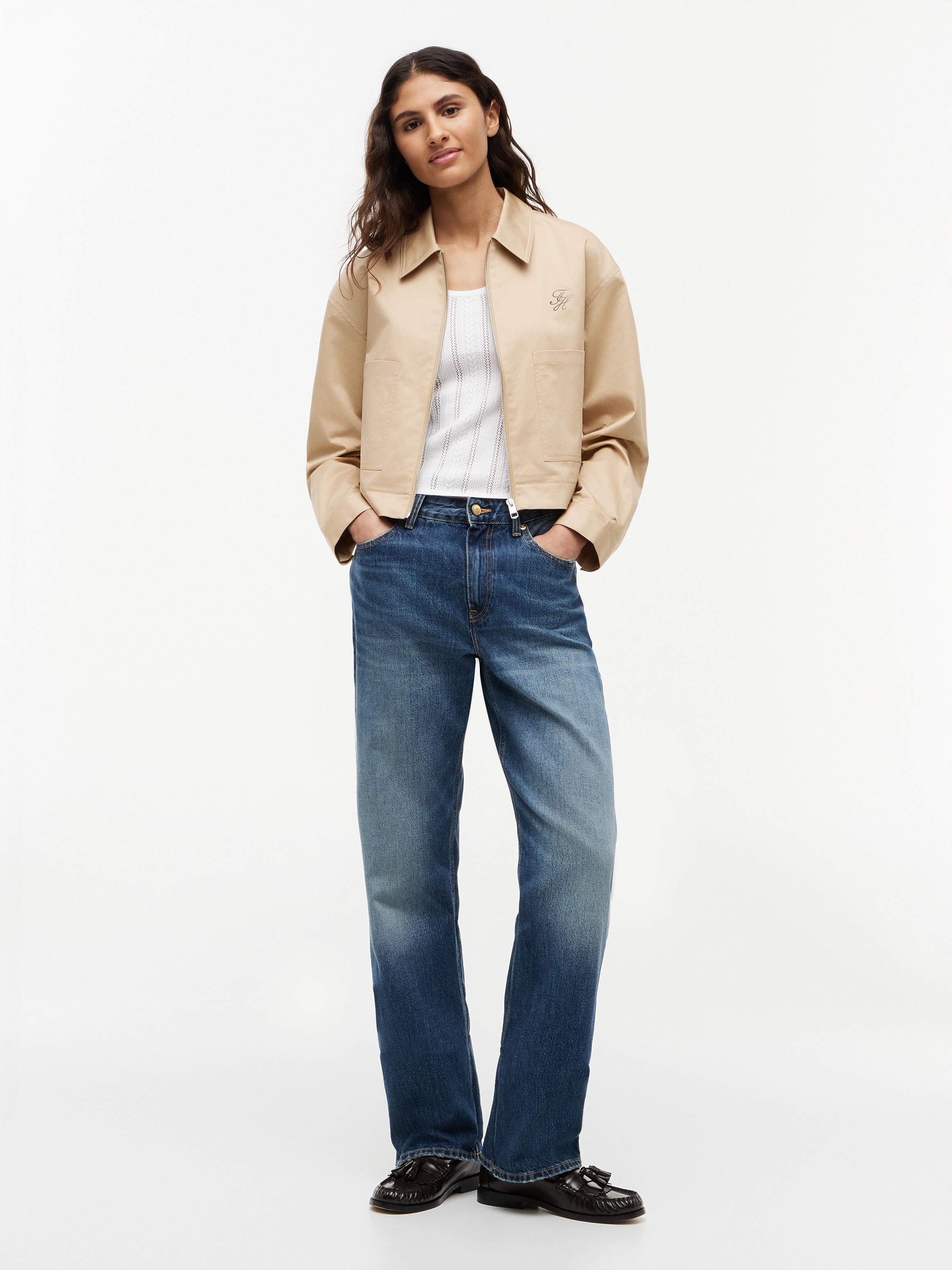 Tommy Hilfiger Kurzjacke »CHINO DRESSING SHORT JACKET« ohne Kapuze Baumwollmischung