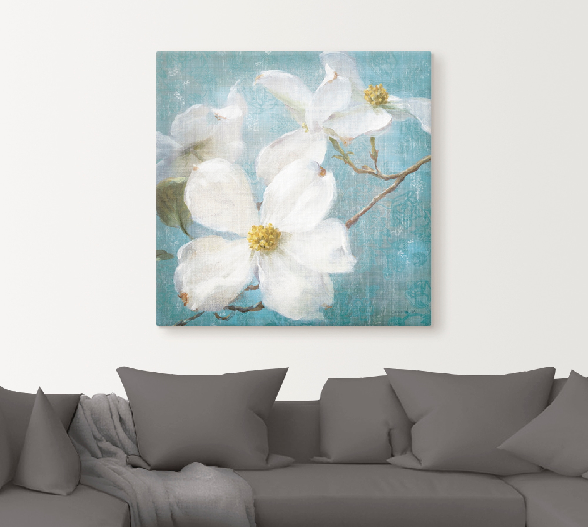 Artland Leinwandbild »Vintage Blüte I« Blumen 1 Stk. tlg. auf Holzrahmen gespannt